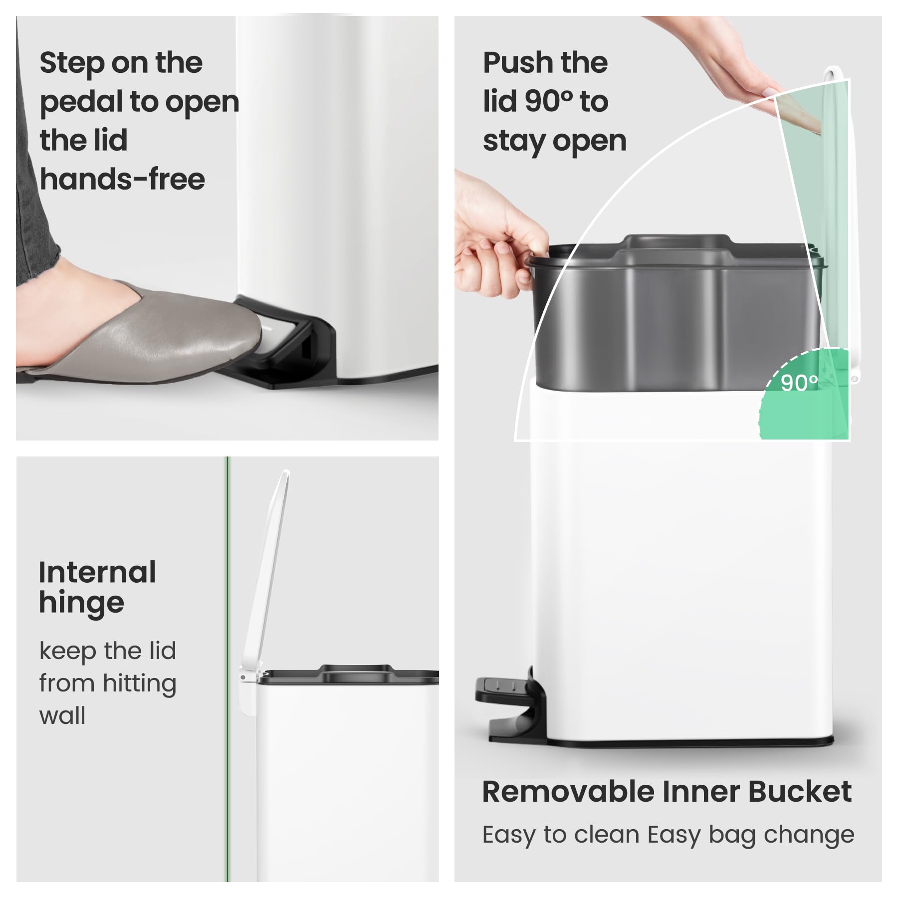 Small Bathroom Trash Can with Lid