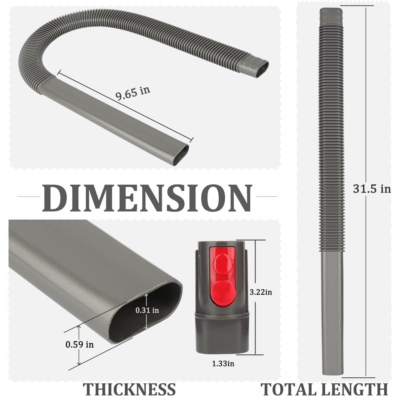 Dryer Vent Cleaner Hose Vacuum Attachments for Dyson GEN5 V15 V15s V12 V11 V10 V9 V8 V7 Detect Absolute Cyclone Outsize Slim Vacuum Cleaner Nozzle Crevice Flexible Lint Removal Tool