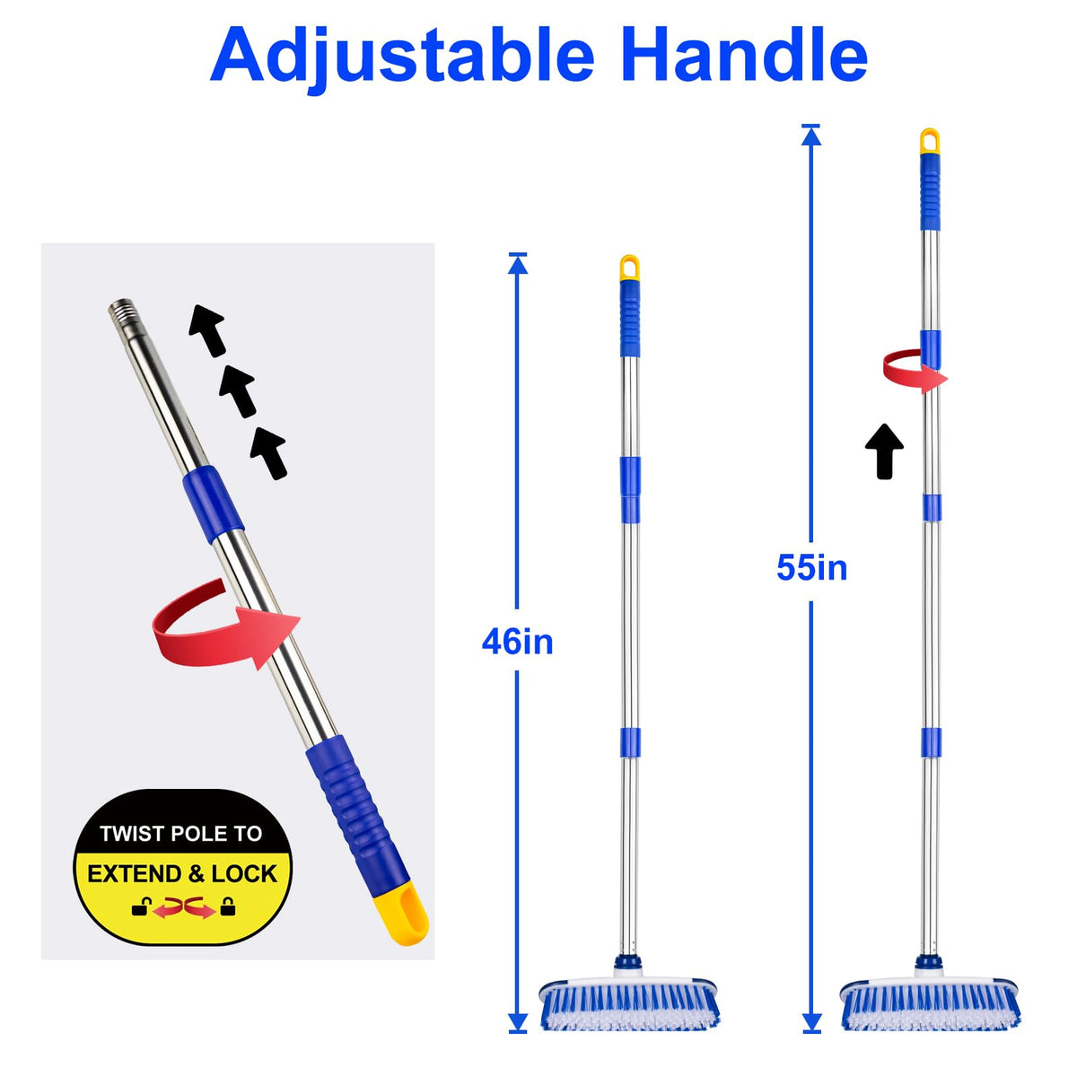 Floor Scrub Brush with Long Handle