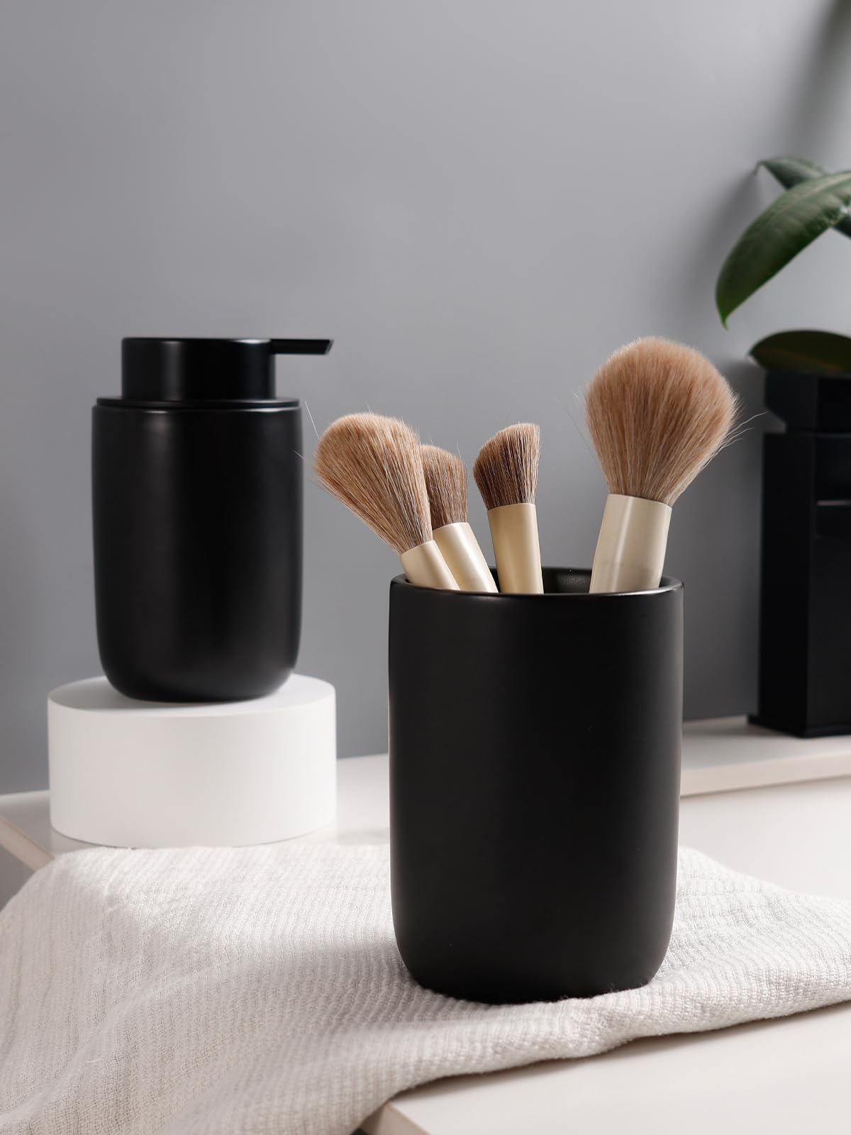 Soap Dispenser and Toothbrush Holder Set (2 Count)