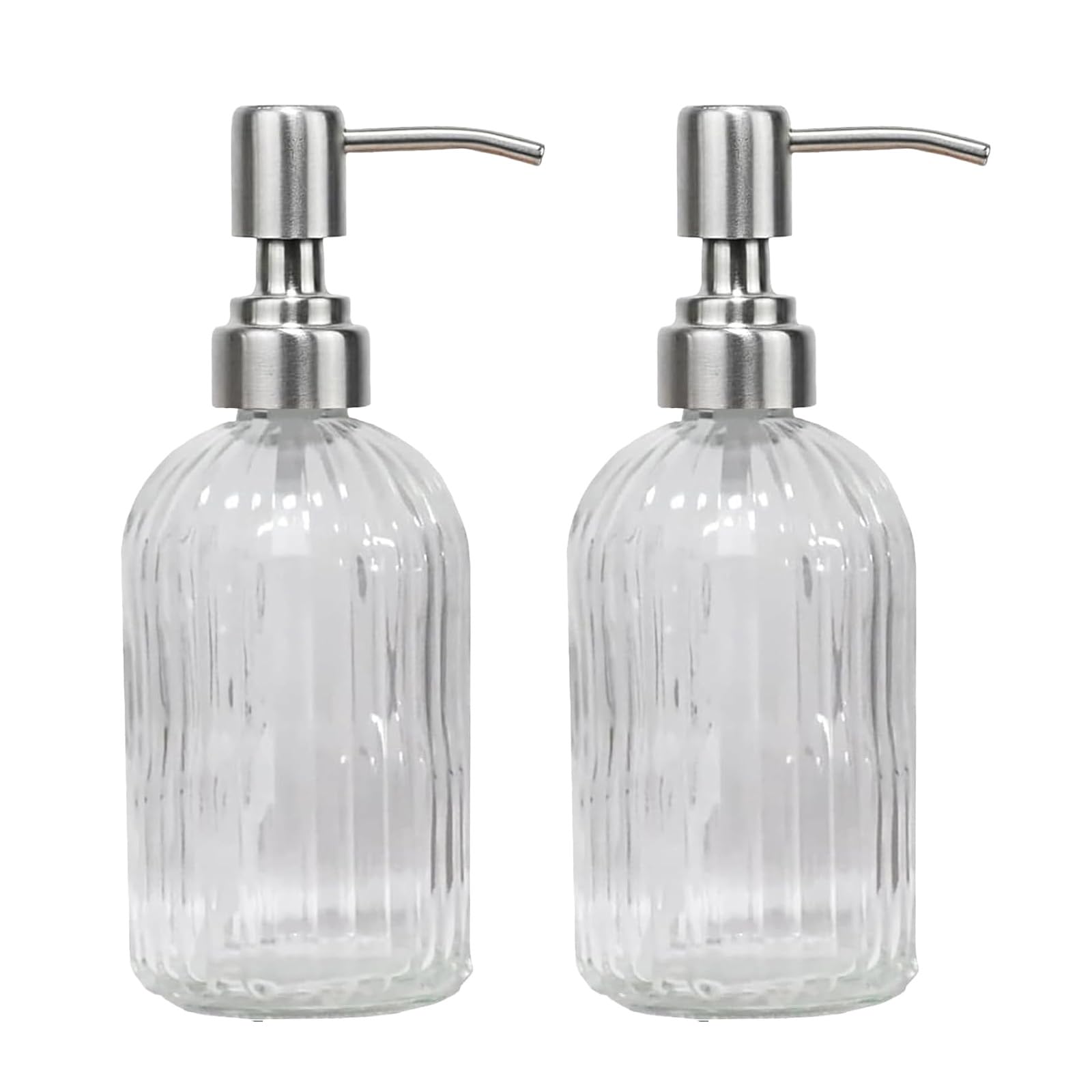 14Oz Clear Soap Dispenser Bathroom (2 Count)