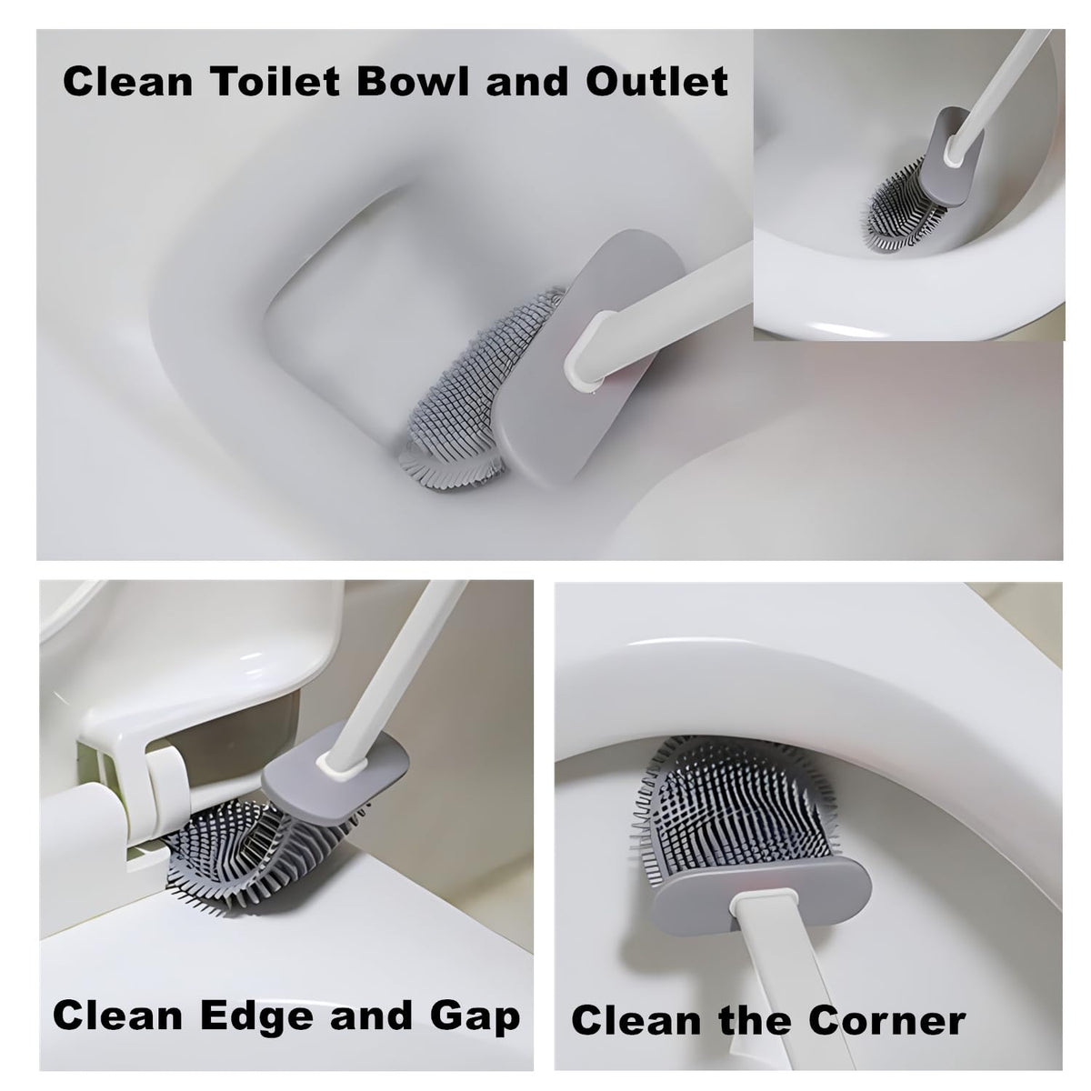 Toilet Brush with Holder Silicone Toilet Brush and Cleaning Brush for Household Bathroom Toliet Brush Set