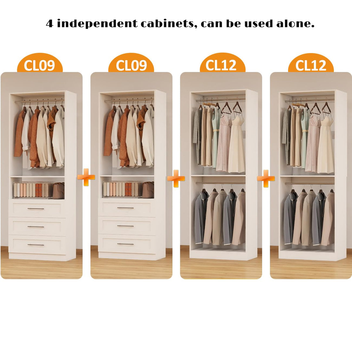 Closet System with 4 Sets