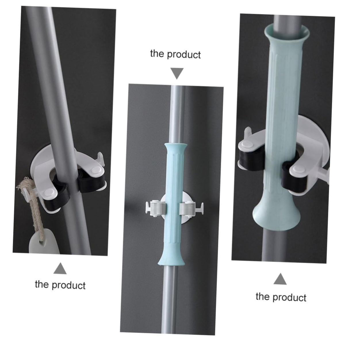 3pcs Wall Mounted Broom Holder Heavy Duty Mop Organizer
