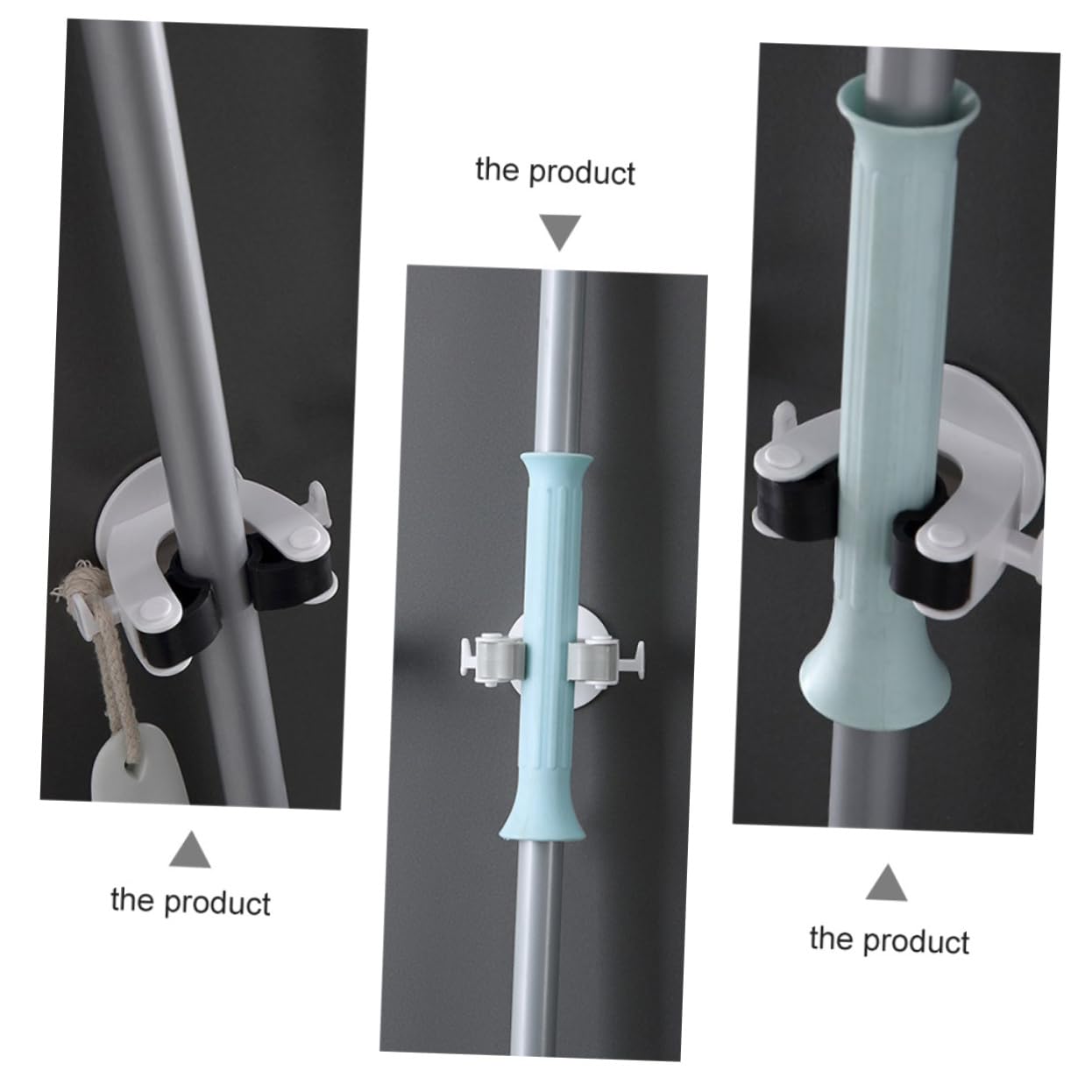 3pcs Wall Mounted Broom Holder Heavy Duty Mop Organizer