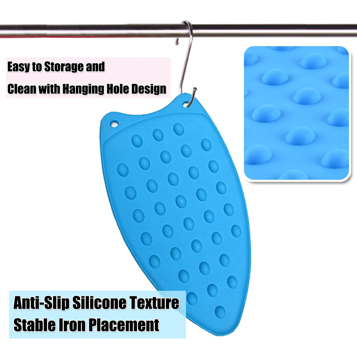 Silicone Iron Rest Pad for Ironing Board Hot Heat Resistant Steam Compact Mat Anti