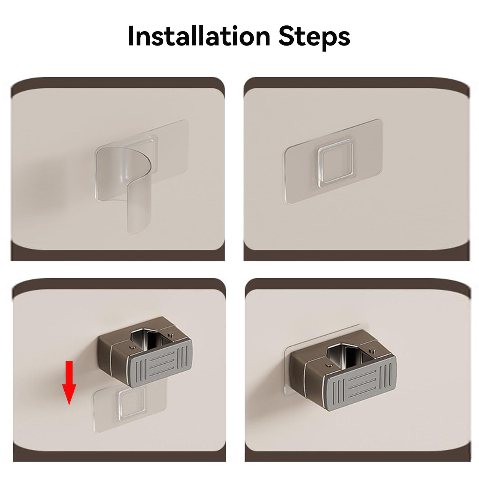 3 Pack Heavy Duty Mop Holder Wall Mount (3 Count)