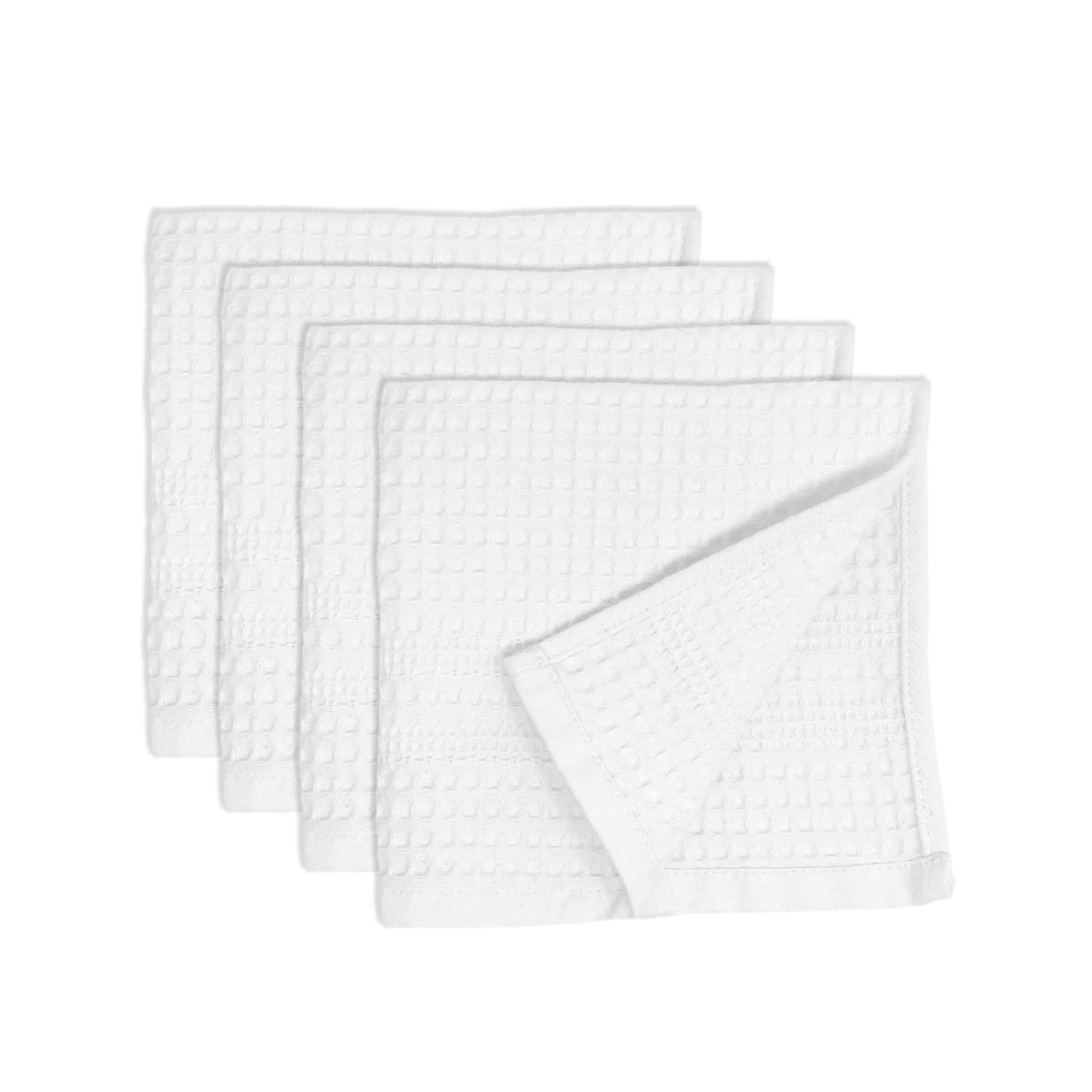 Waffle Towels Wash Cloths for Showering (4 Count)