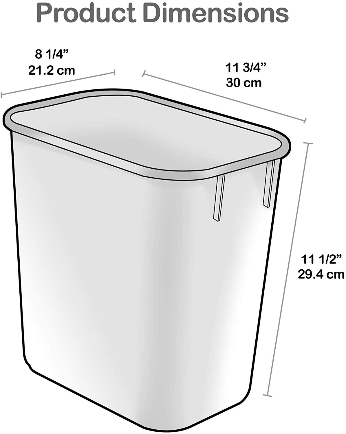 Wastebasket Deskside Bin (4 Count)