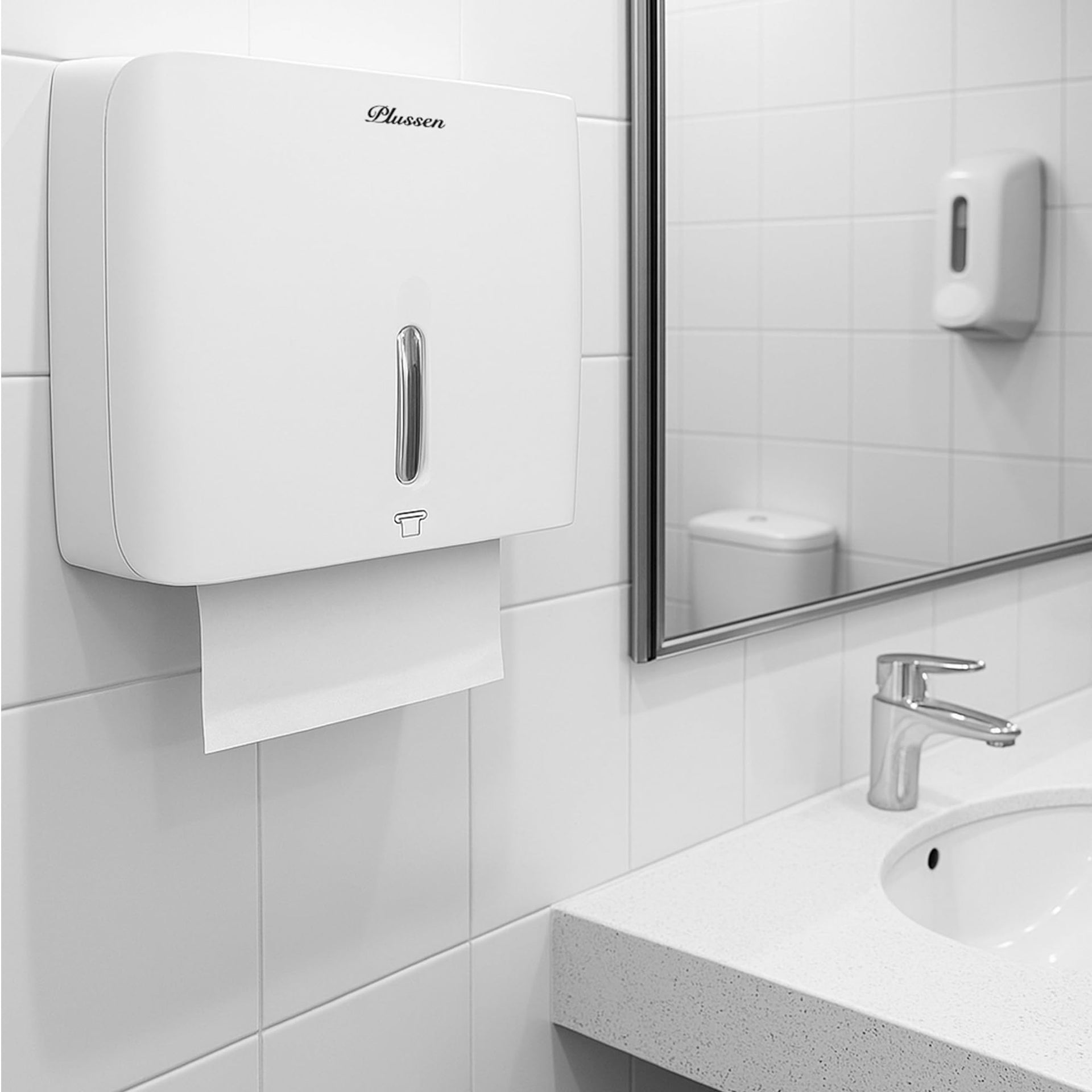 Commercial Paper Towel Dispenser Wall Mount with Key Pack of 2 Plastic 10⅞” Length X 8¼” Height X 3¾” Depth for Restroom (2 Count)