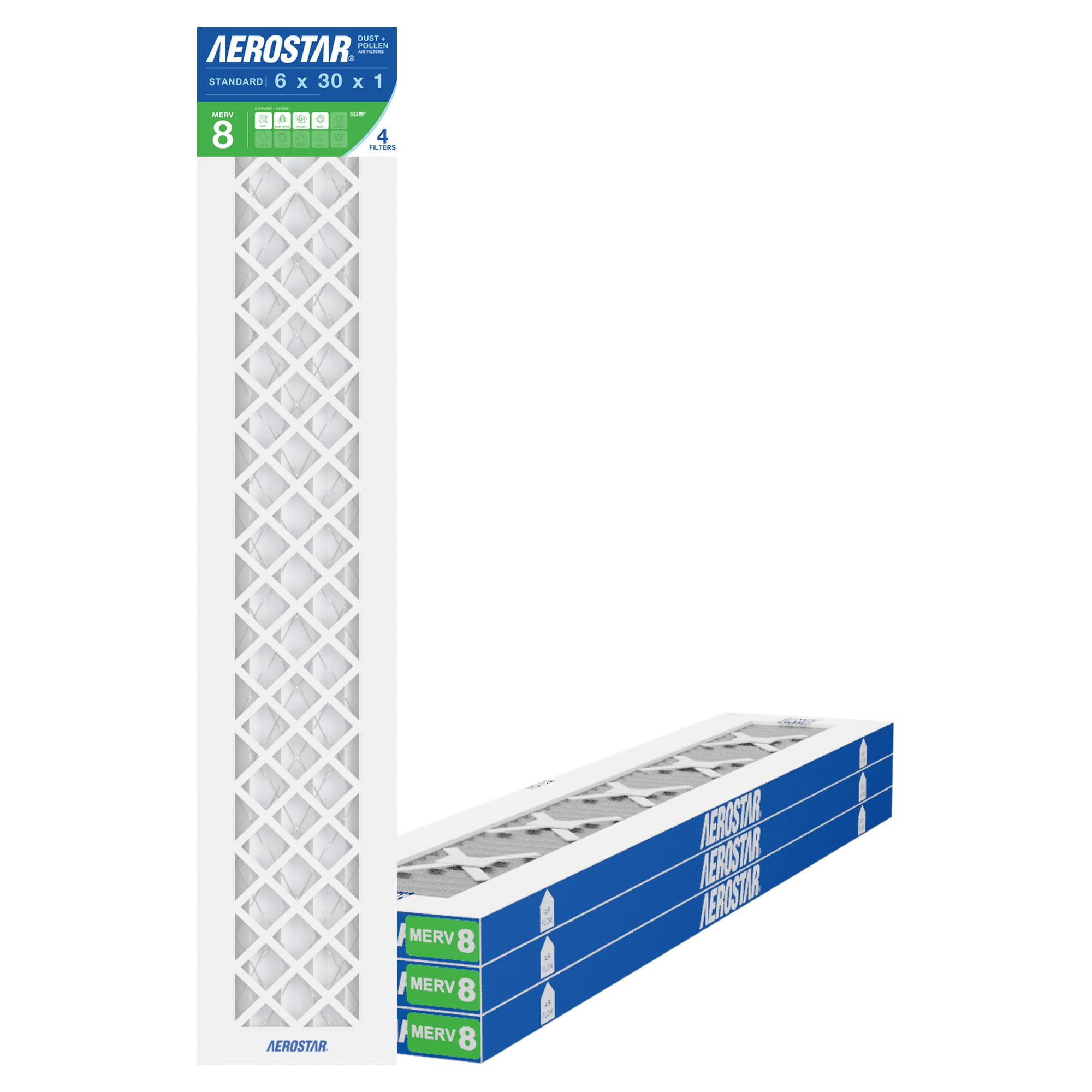 6x30x1 MERV 8 High Efficiency Pleated Air Filter (4 Count)