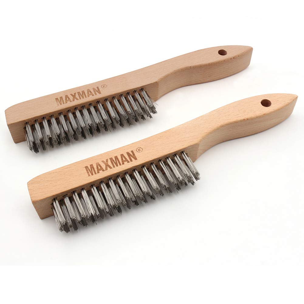 Wire Brush Heavy Duty Stainless Steel Wire Brushes for Cleaning Rust (2 Count)