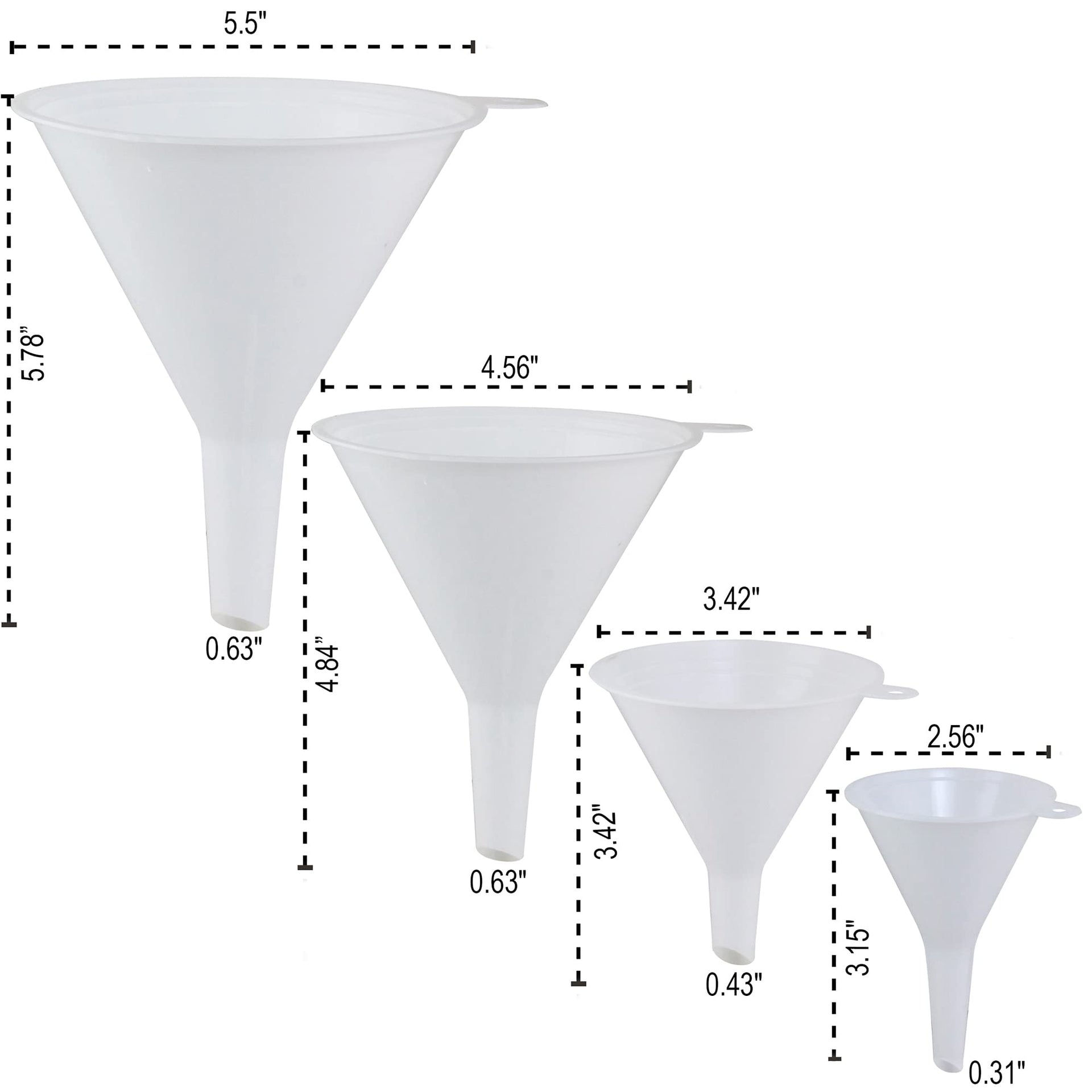 Plastic Funnel for Automotive Use (4 Count)