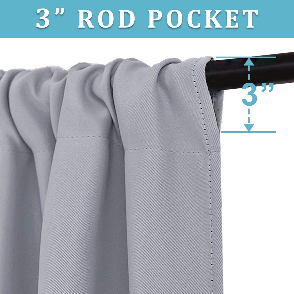 Extra Wide Blackout Curtains for Bedroom Living Room 63 inch Long (2 Count)