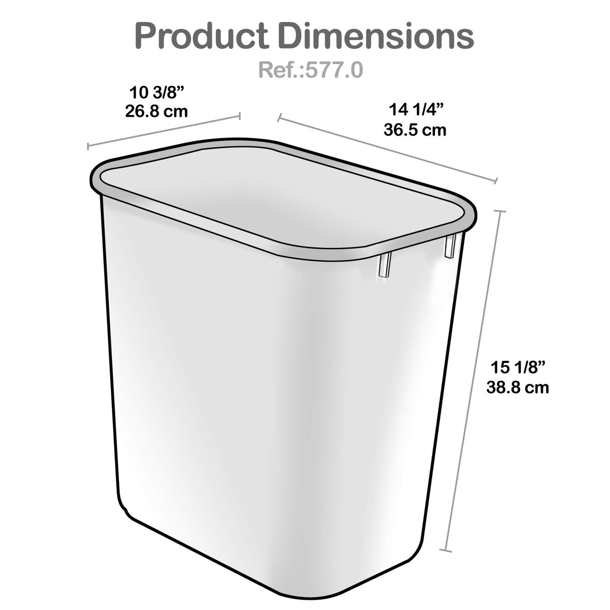 Wastebasket Deskside Bin (4 Count)