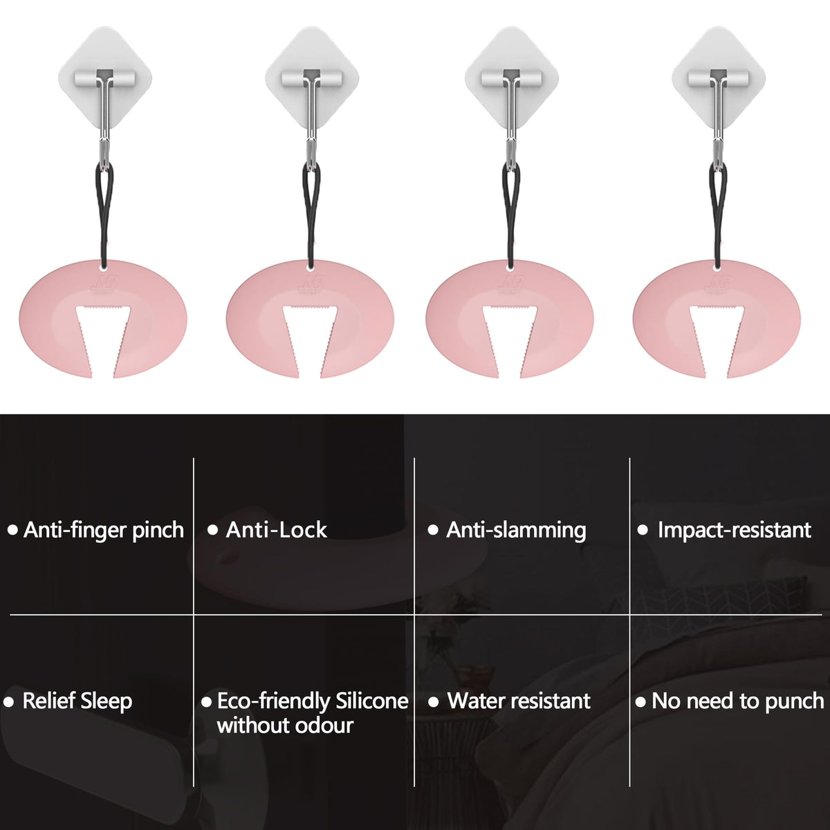 Door Pinch Guard and Door Slam Stopper (4 Count)