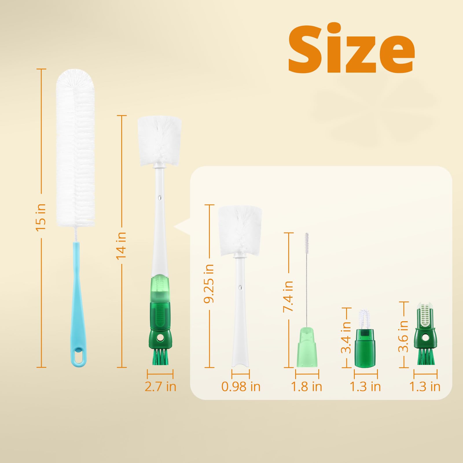 5 Pack Bottle Brush Cleaning Set (5 Count)