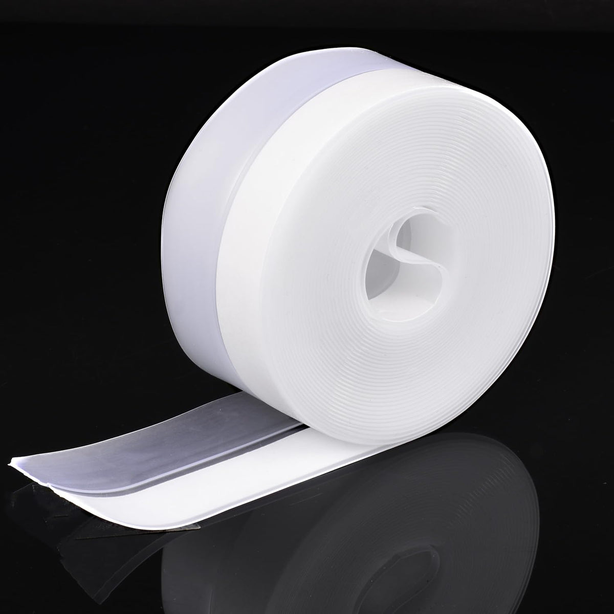 Silicone Seal Weather Stripping Tape 16.5 Ft Strip Bottom Draft Insulation Stopper Tape Weatherproof Soundproof for Door or Window Bathroom Shower Glass Gaps（35mm*5m） (16.5 Foot)
