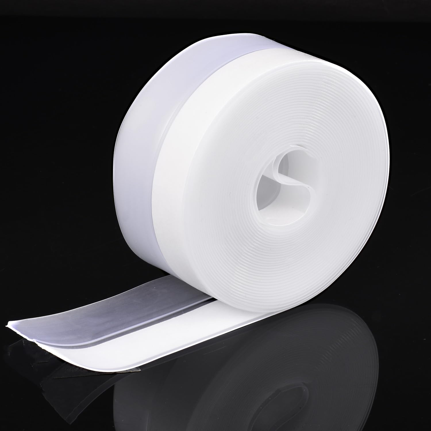 Silicone Seal Weather Stripping Tape 16.5 Ft Strip Bottom Draft Insulation Stopper Tape Weatherproof Soundproof for Door or Window Bathroom Shower Glass Gaps（35mm*5m） (16.5 Foot)