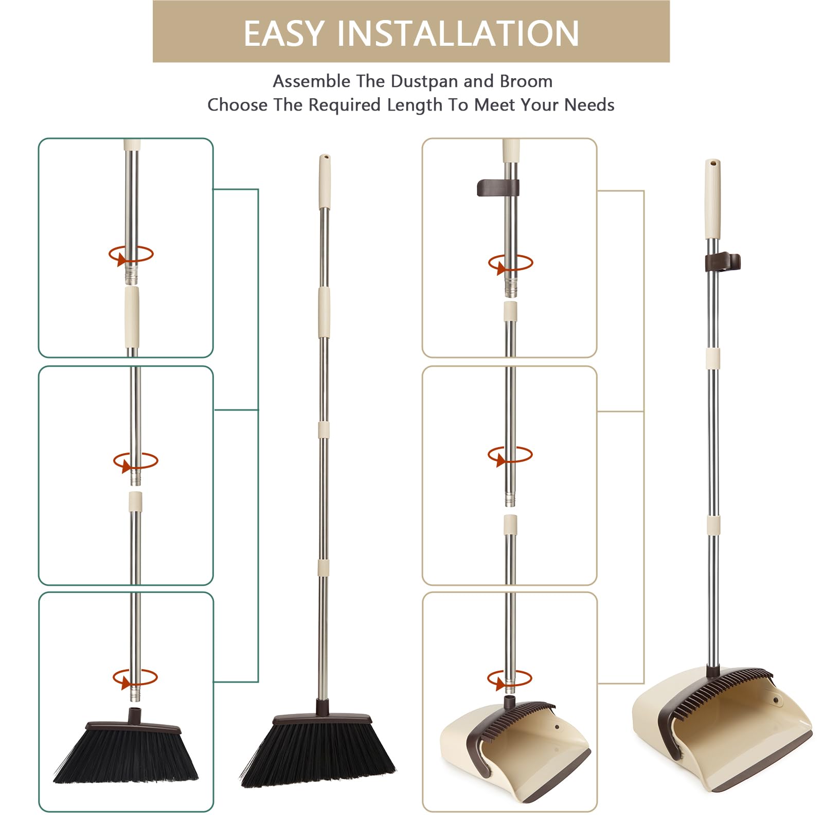 Broom and Dustpan Combo Set