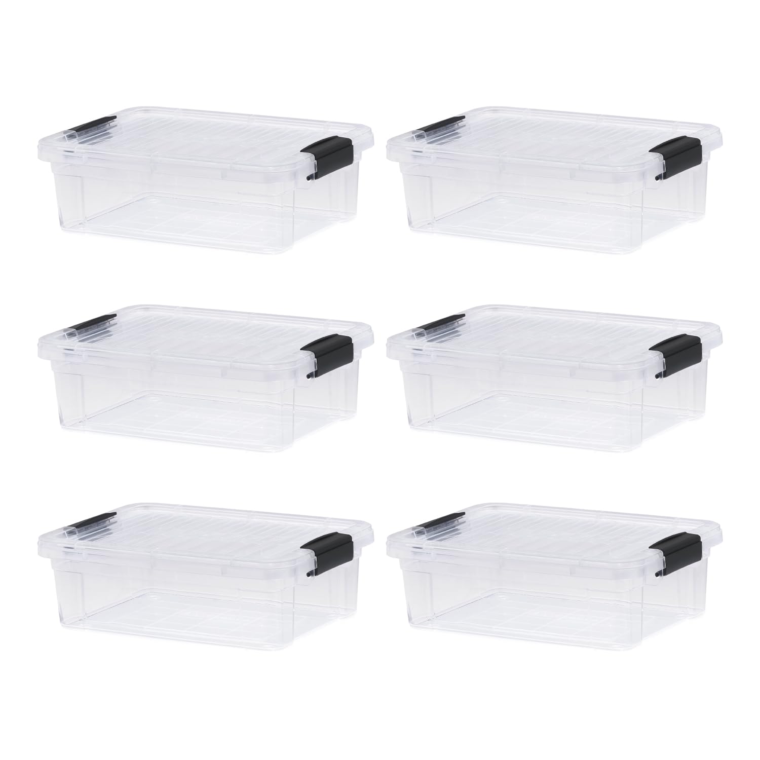 4.5 Quart Clear Plastic Storage Containers with Lids (6 Count)