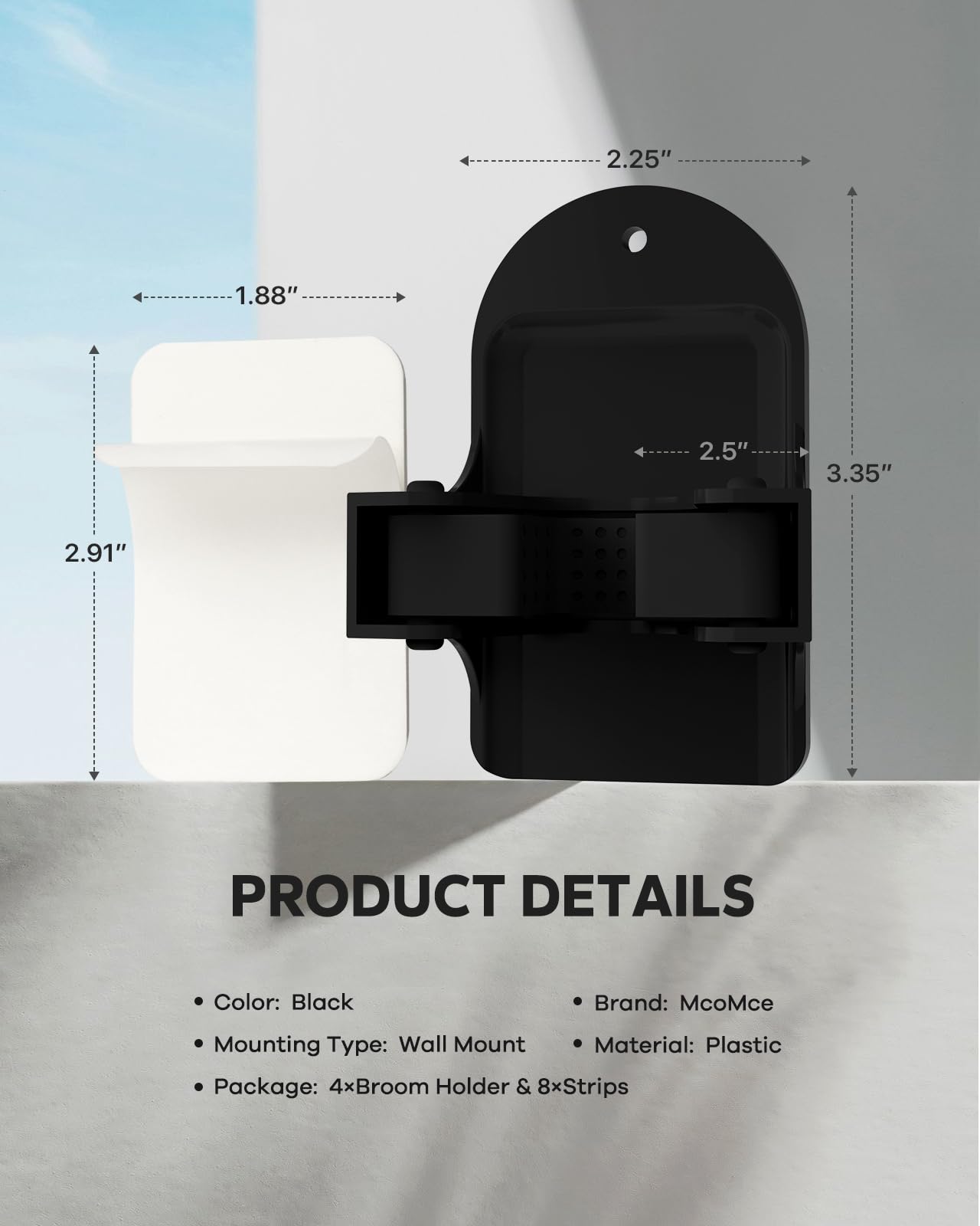 Broom Holder Wall Mount (4 Count)