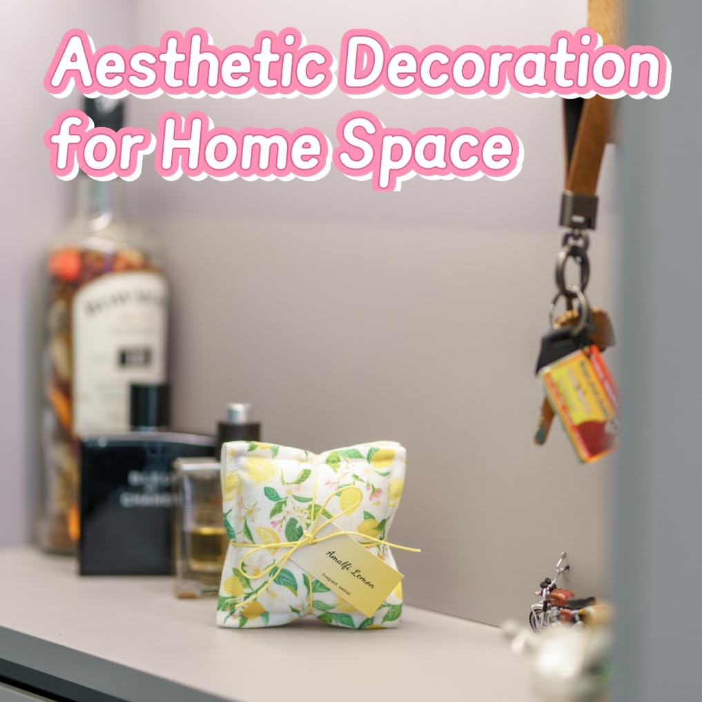 4 Pack Lemon Sachet Bags for Drawers and Closets