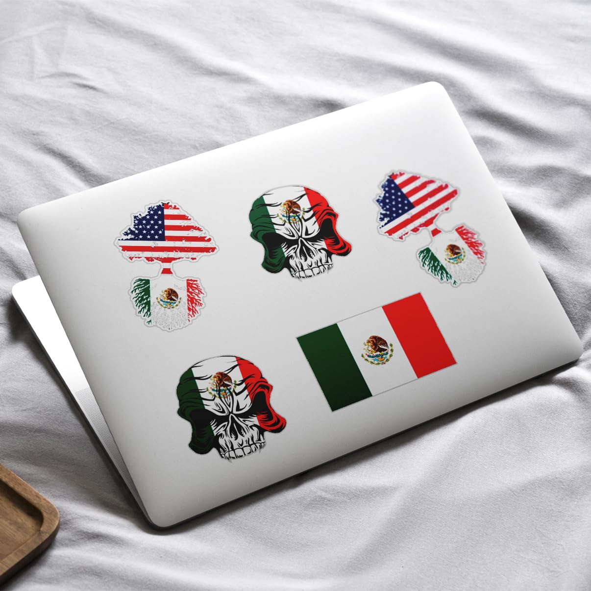 Patriotic Skull and Stickers Pack with USA Mexico Theme 20Pcs Vinyl Decals for Car Truck Motorcycle Laptop Helmet Water Bottle Bottles Bumper Bedroom Wall (20 Count)