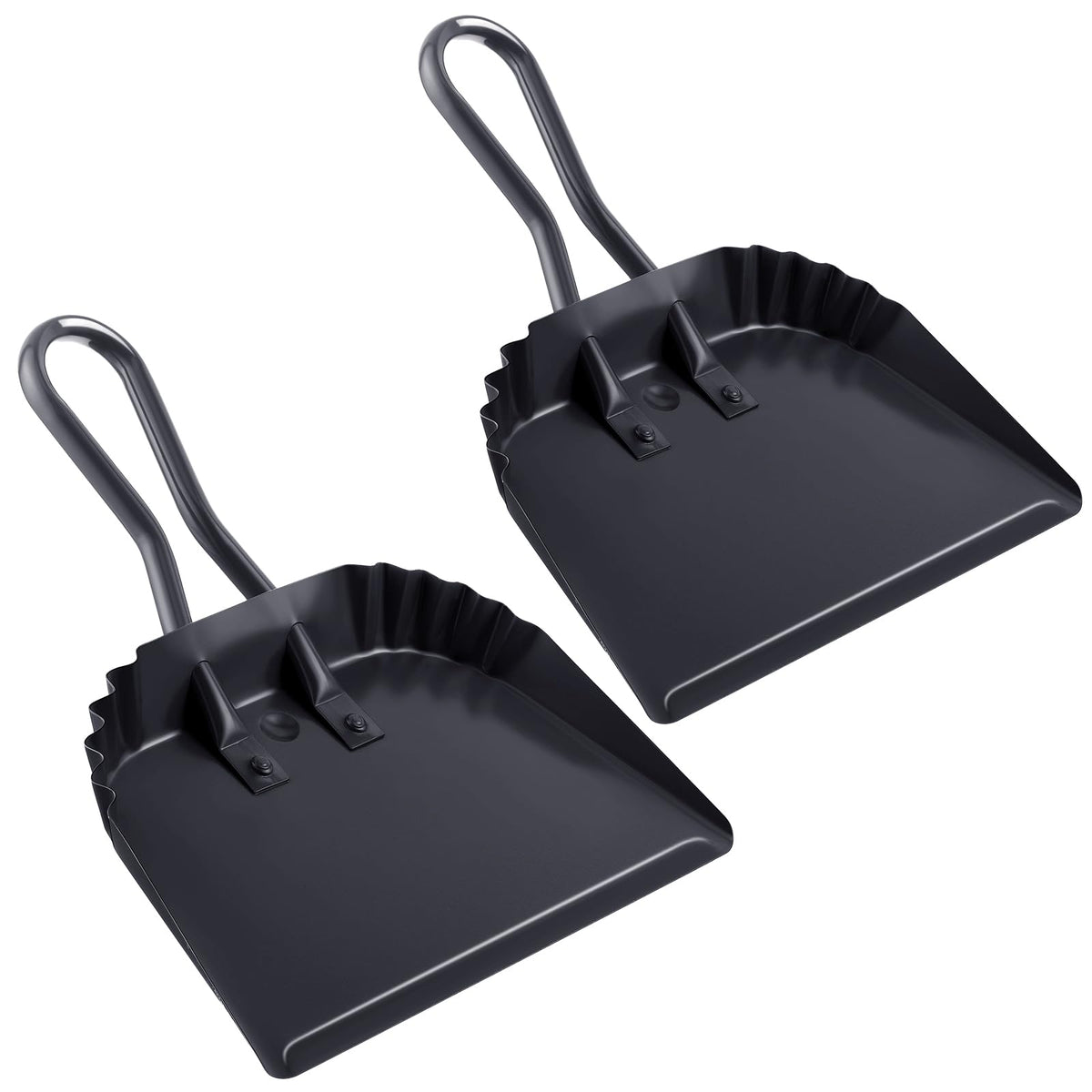 4 Pack 12 inch Heavy Duty Metal Dustpan Large Wide Dust Pans for Household Handheld Wide Scooper and Debris Cleaning Tool Ideal for Home and Commercial Use (4 Count)
