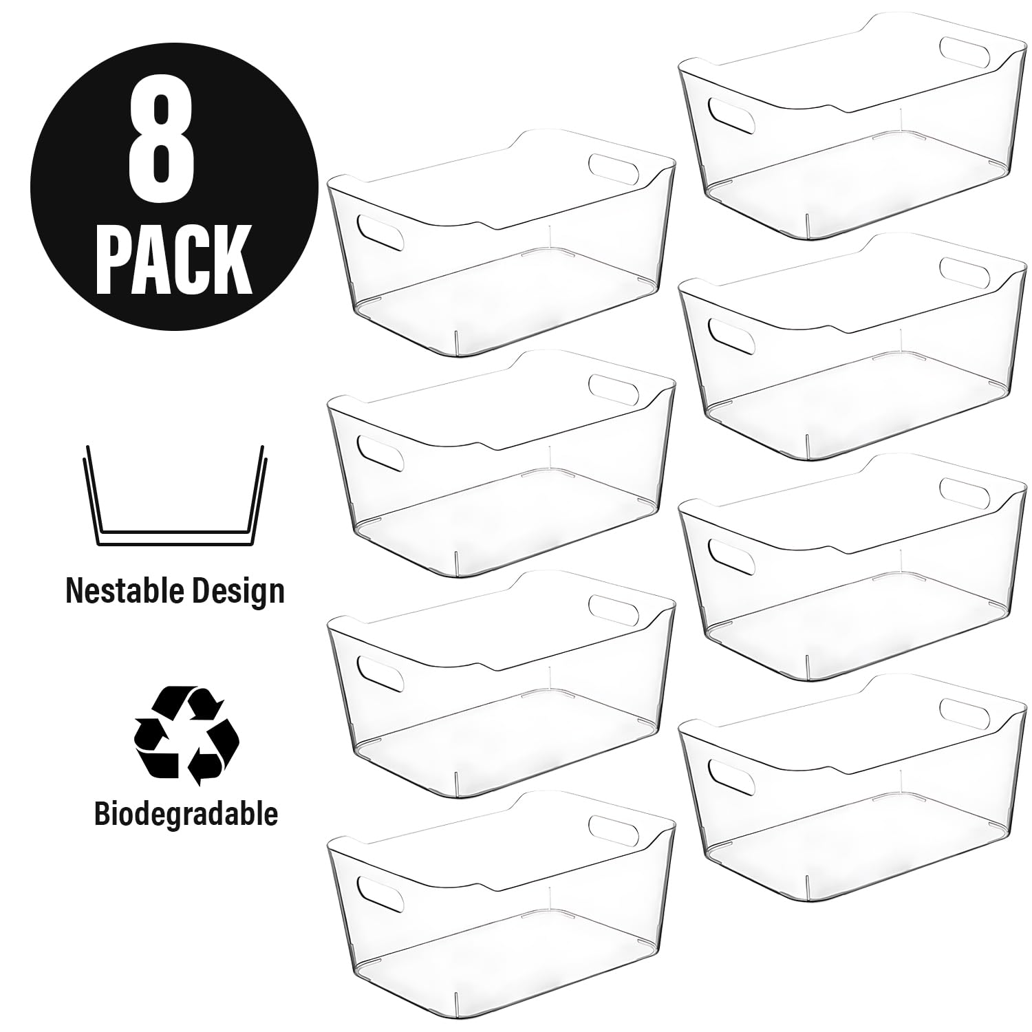 Clear Extra Large Plastic Storage Bins (8 Count)