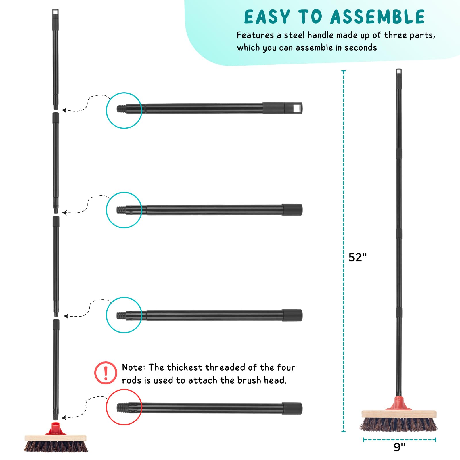 Deck Brush with Long Handle