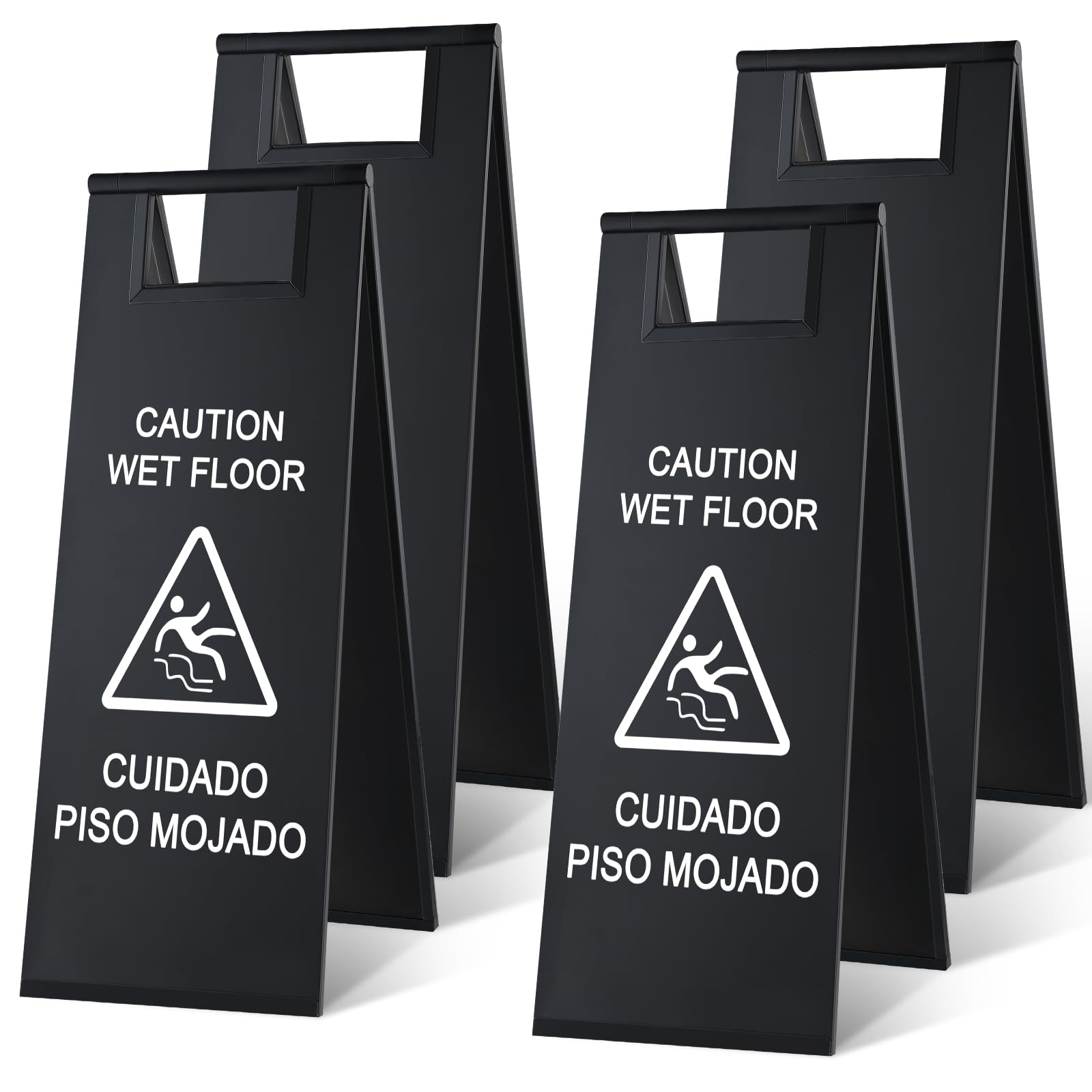 4 Pcs Stainless Steel Wet Floor Sign Bulk