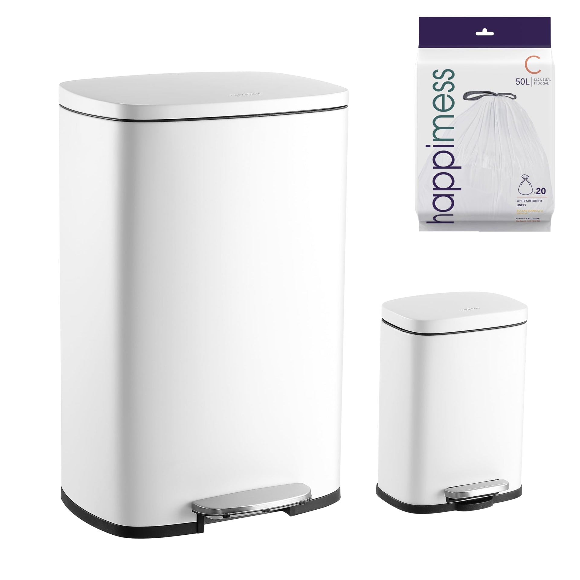 Connor 2 Piece Stainless Steel Trash Can