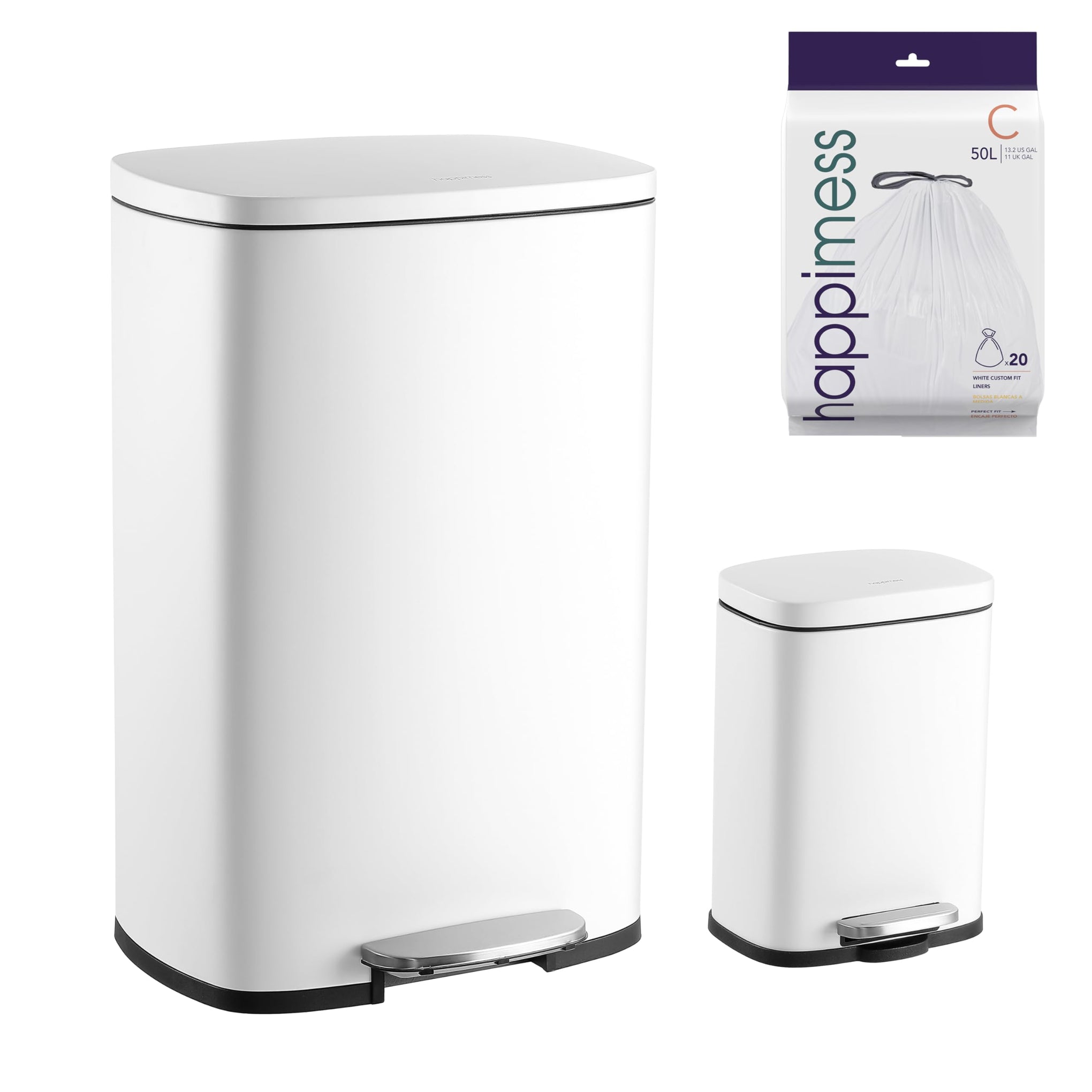 Connor 2 Piece Stainless Steel Trash Can