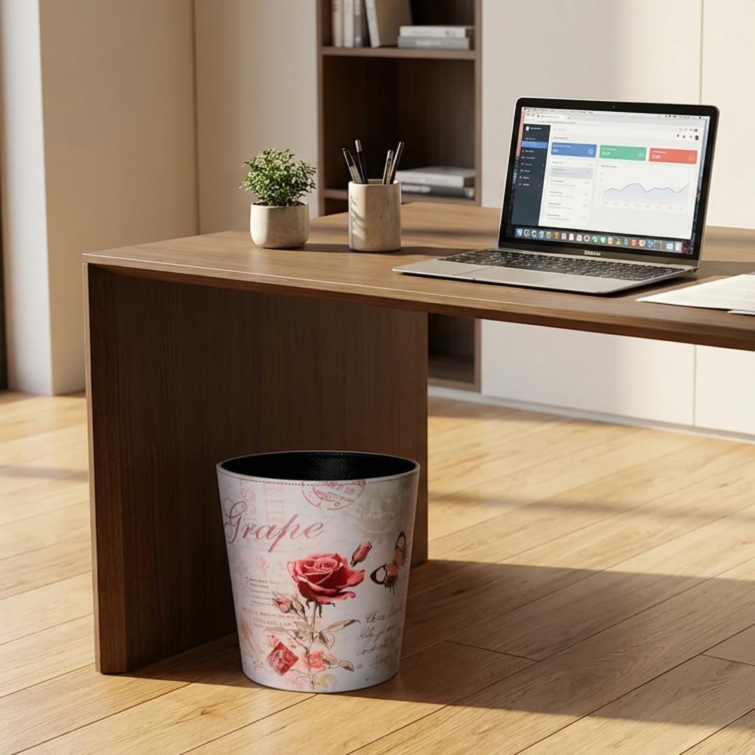 PU Leather Small Trash Can Wastebasket