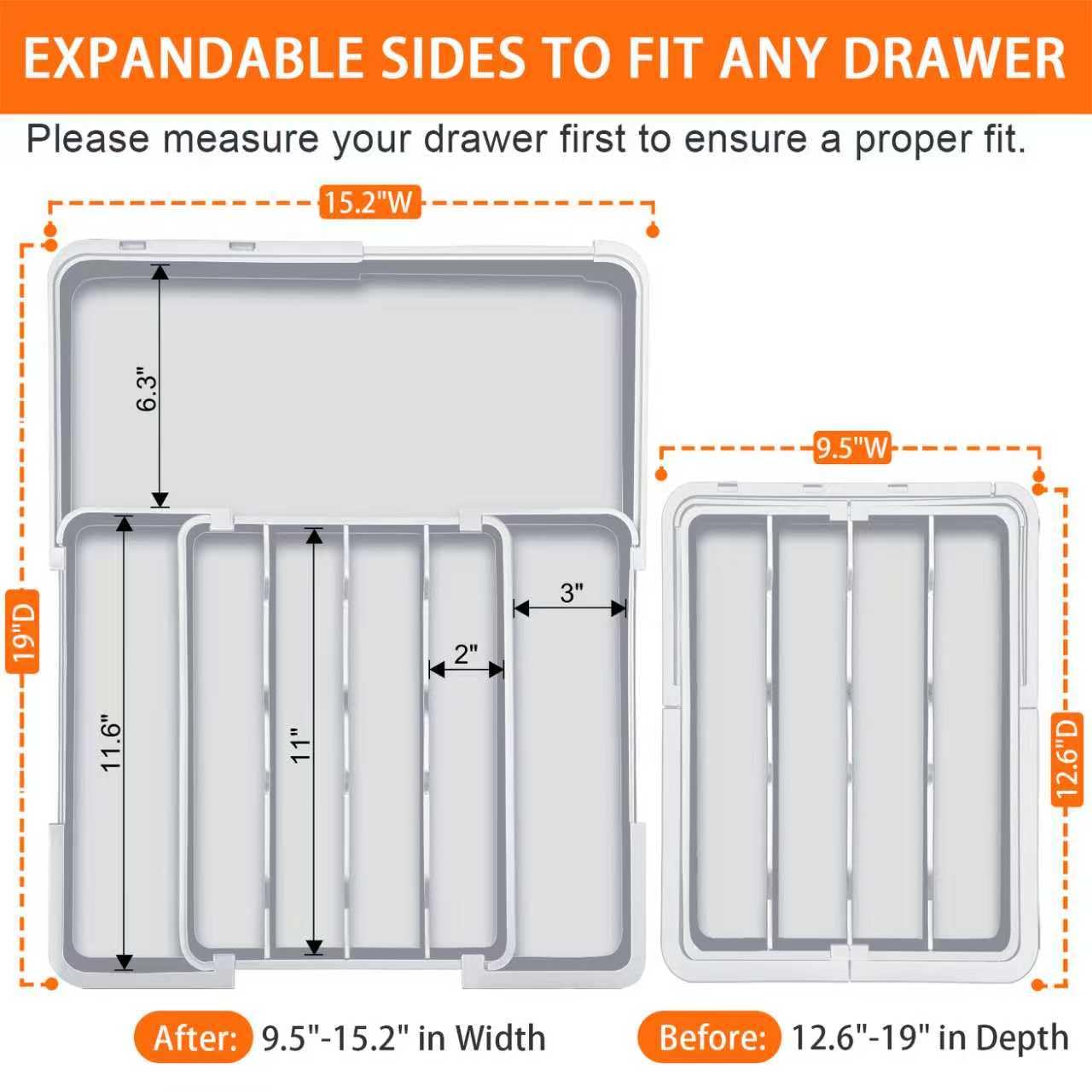 Silverware Drawer Organizer Tray