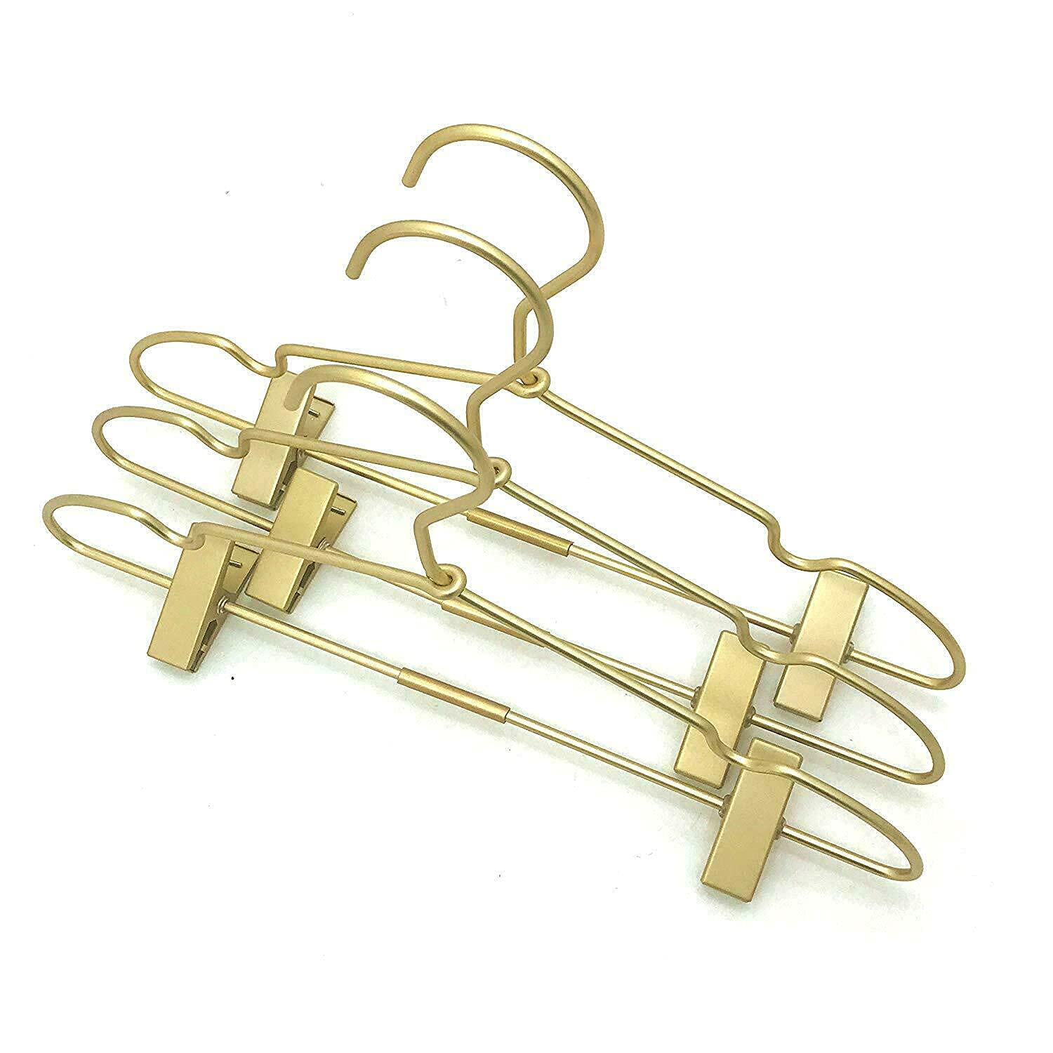 12.5" Gold Metal Baby Clothes Clips Hanger Children Kids Coat Hanger Display and Storage 10Pack (10 Count)