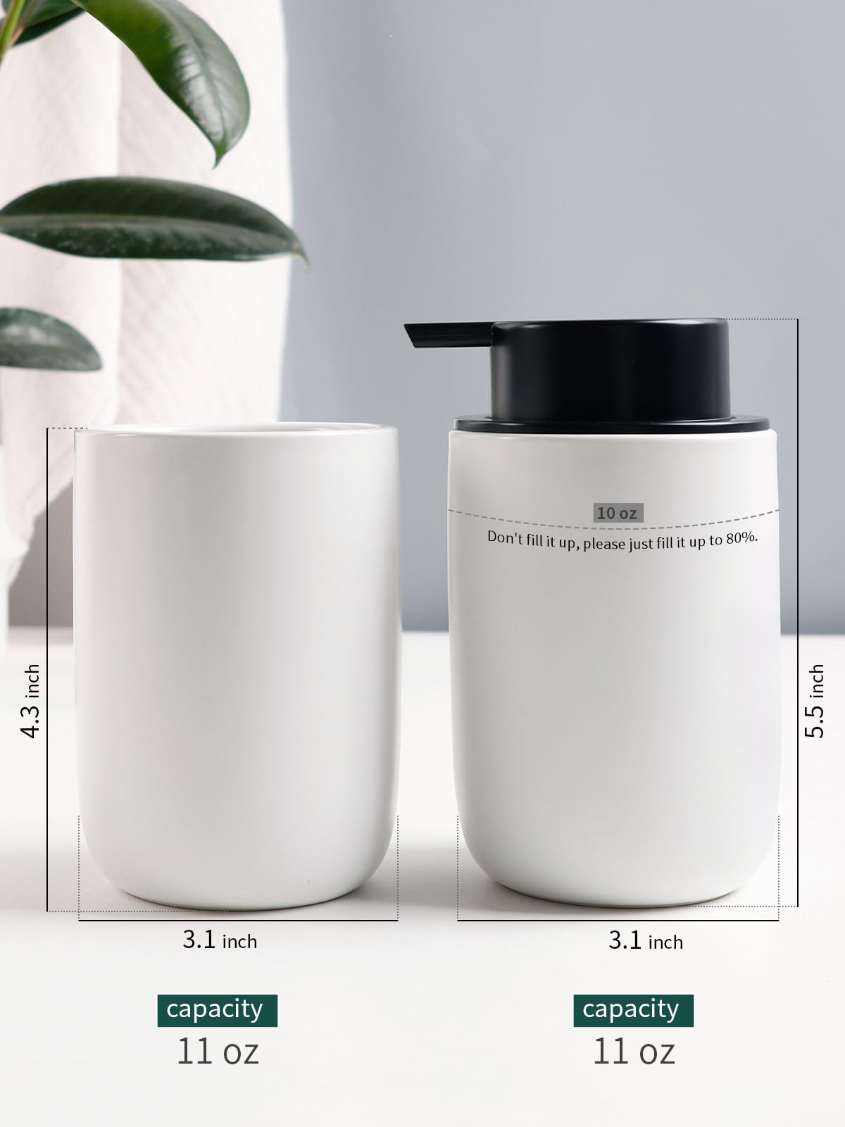 Soap Dispenser and Toothbrush Holder Set (2 Count)