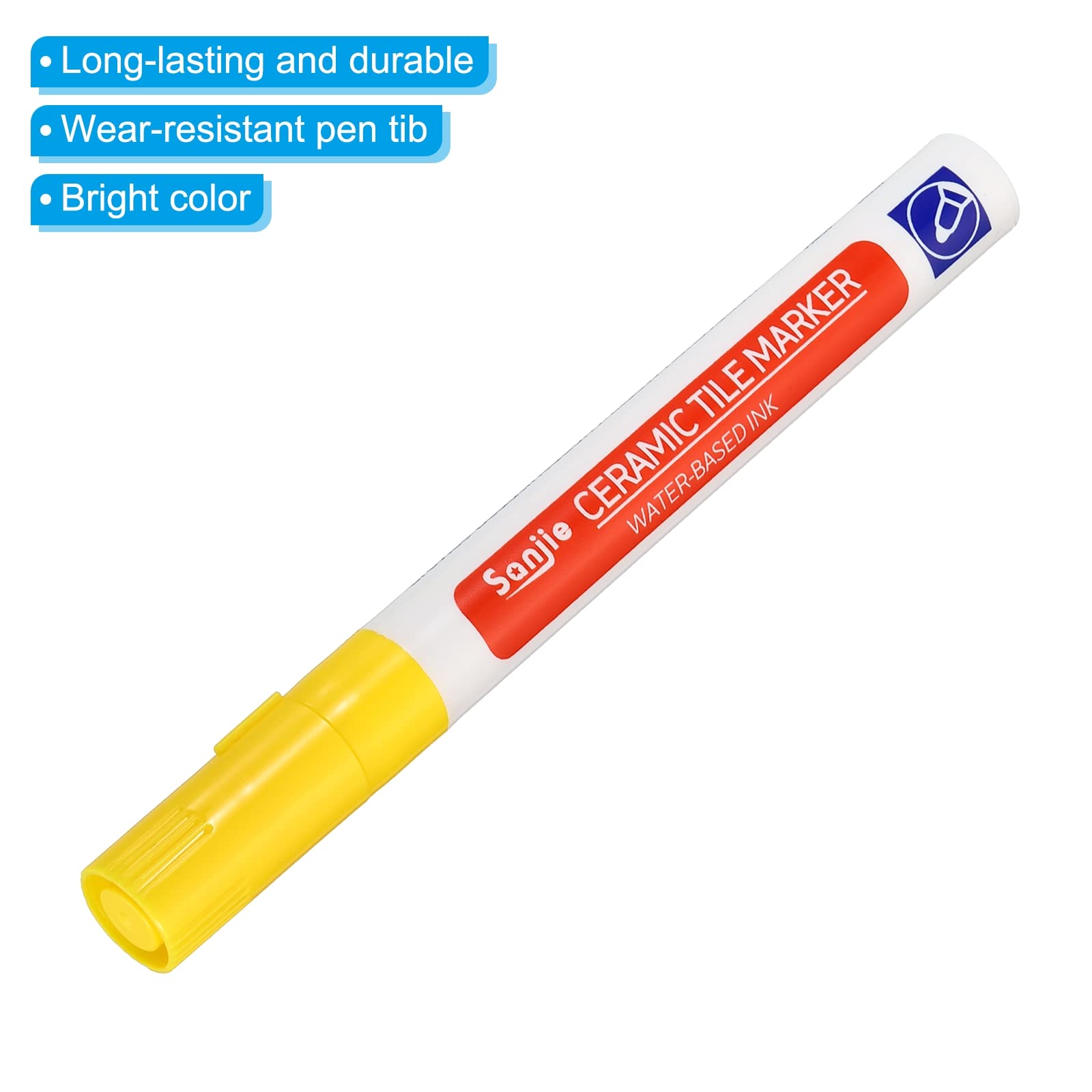 Grout Pen 4 Pack Yellow Tile Marker Waterproof Grout Sealer Pen Tile Repair Pens Paint Pens for Wall Floor Bathroom Kitchen Refresh (4 Count)