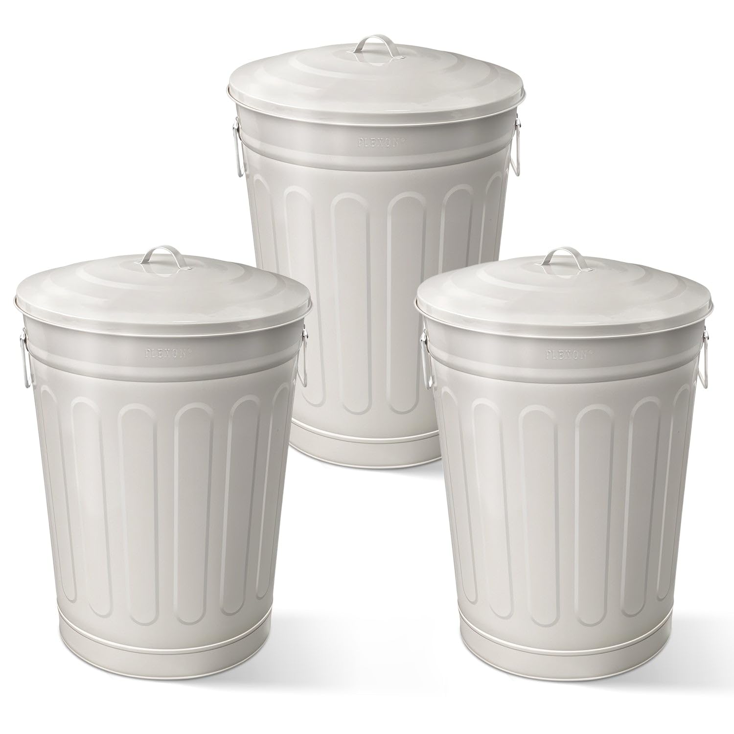 13 Gallon Metal Trash Can with Lid Outdoor Vintage Trash Can Steel Retro Garbage Can for Kitchen Farmhouse Rustic Bird Seed Storage Pet Food Cute Bucket