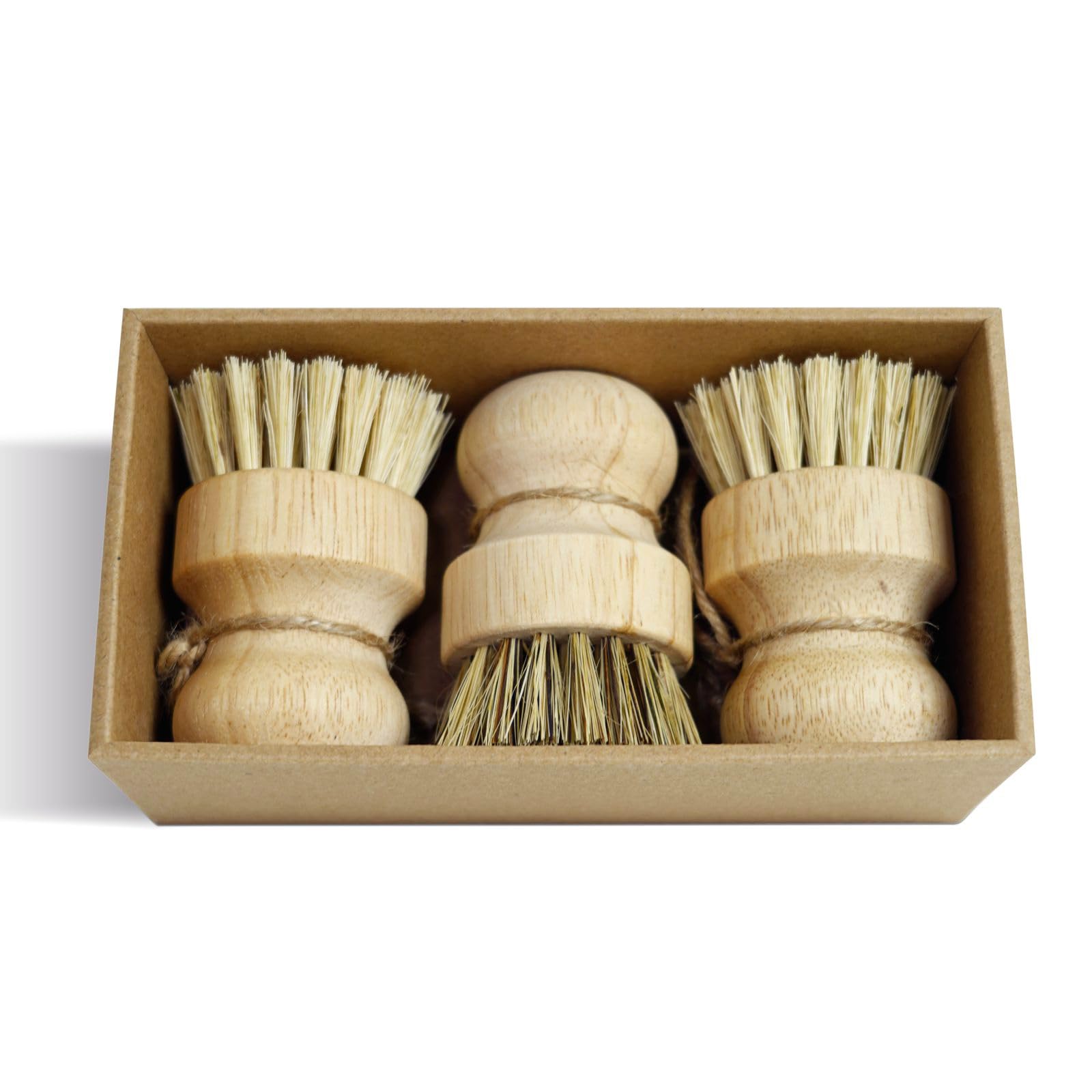 Bamboo Pot & Pan Cleaning Brush Set (3 Count)