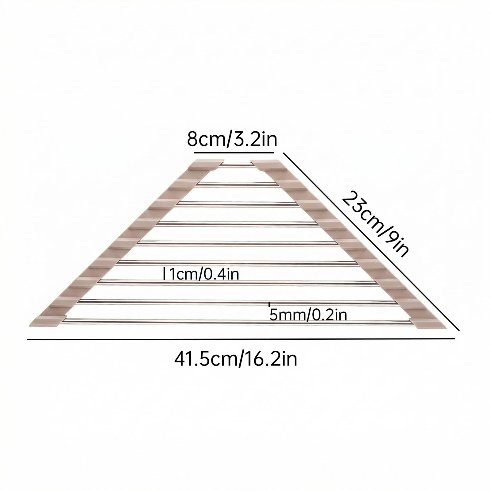 Triangle Roll Up Dish Drying Rack 304 Stainless Steel Beige