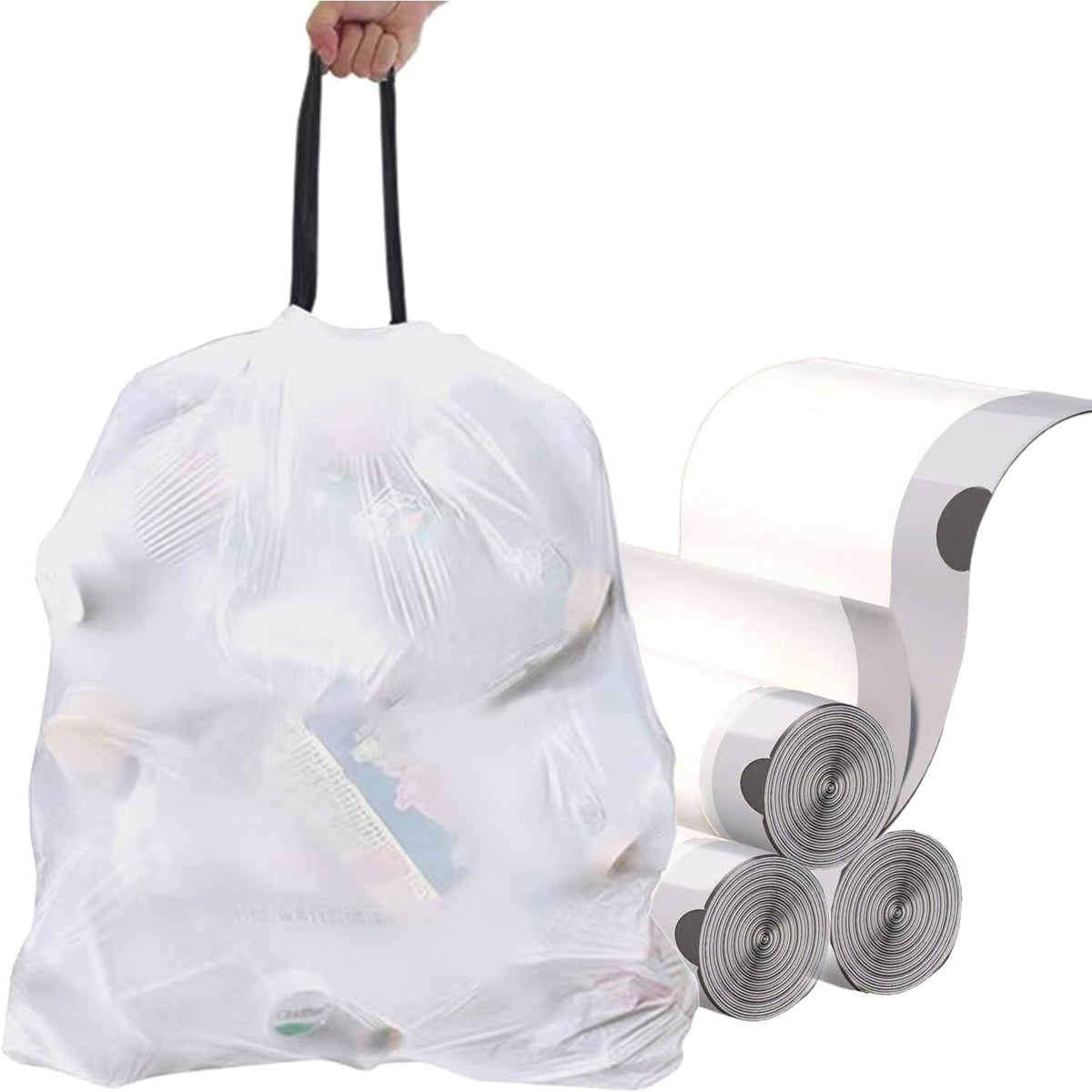 Ultra thick heavy duty Plastic 16 gallon drawstring trash bags (60 Count)