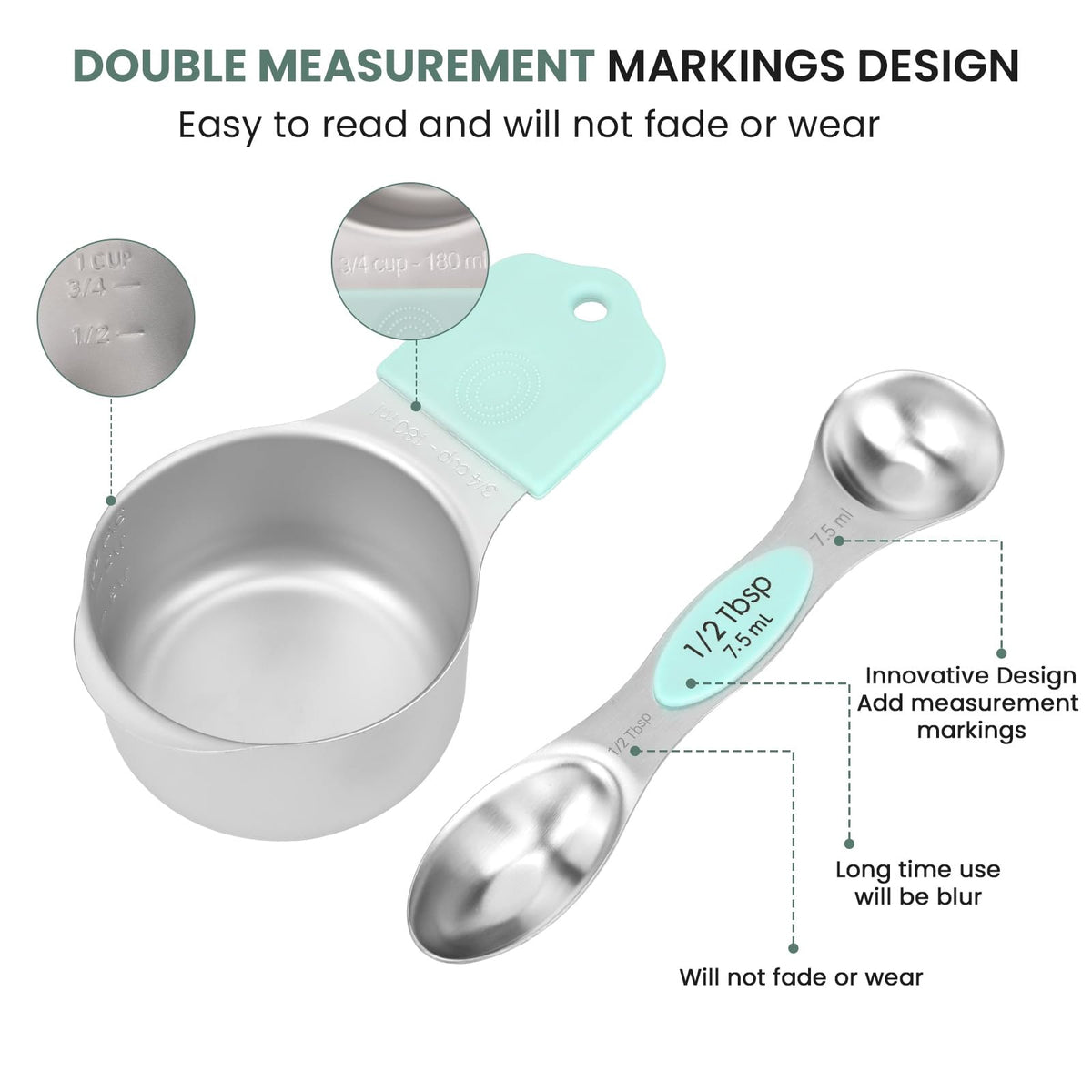 Magnetic Measuring Cups and Spoons Set (16 Count)