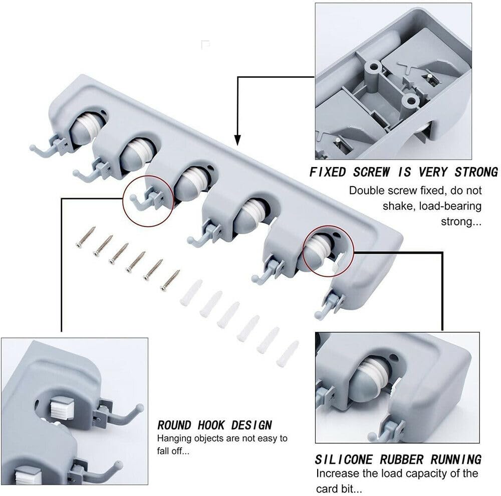 Broom Holder Wall Mount and Garden Tool Organizer