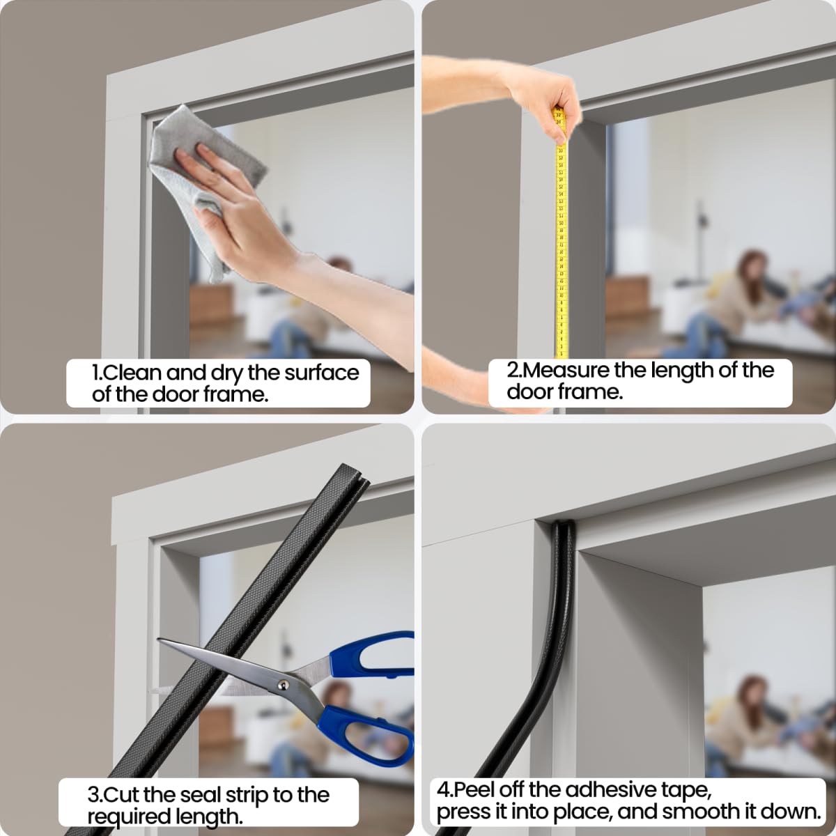 V Shape Thin Foam Weather Stripping Door Frame Seal Strip 2Pcs×26FT Black (52 Foot)