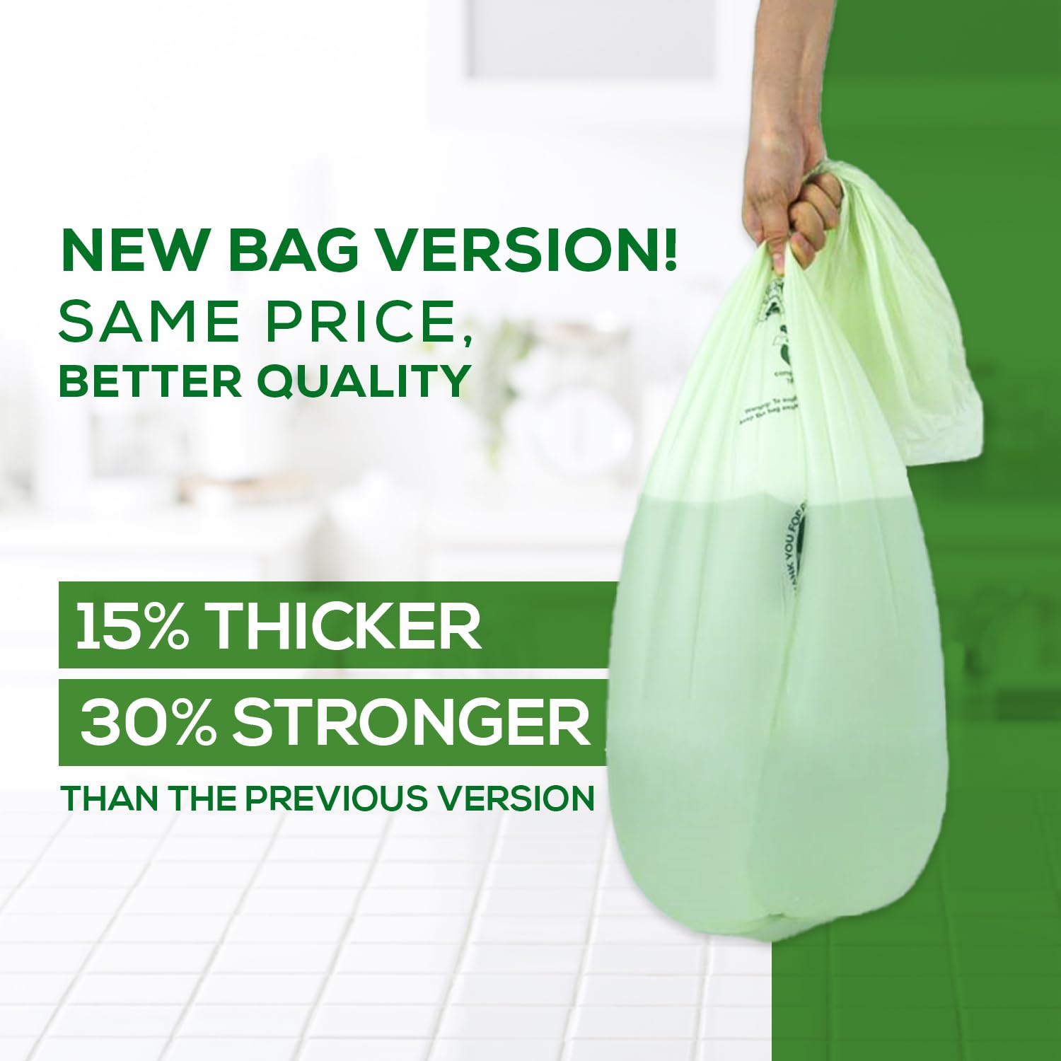 100% Compostable Trash Bags 13 Gallon (35 Count)
