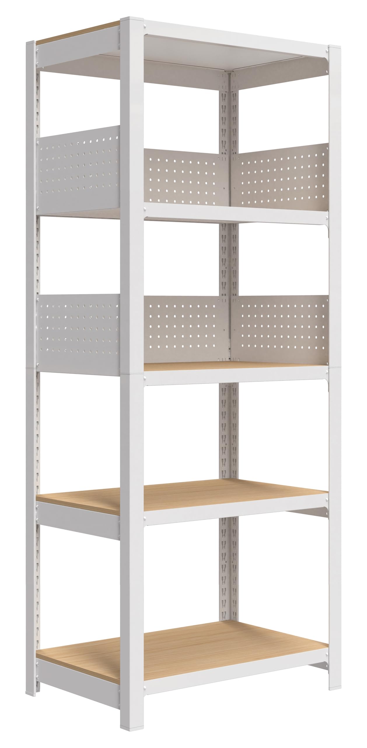 House White 24" W 5 Tier Pegboard Storage Shelves Heavy Duty