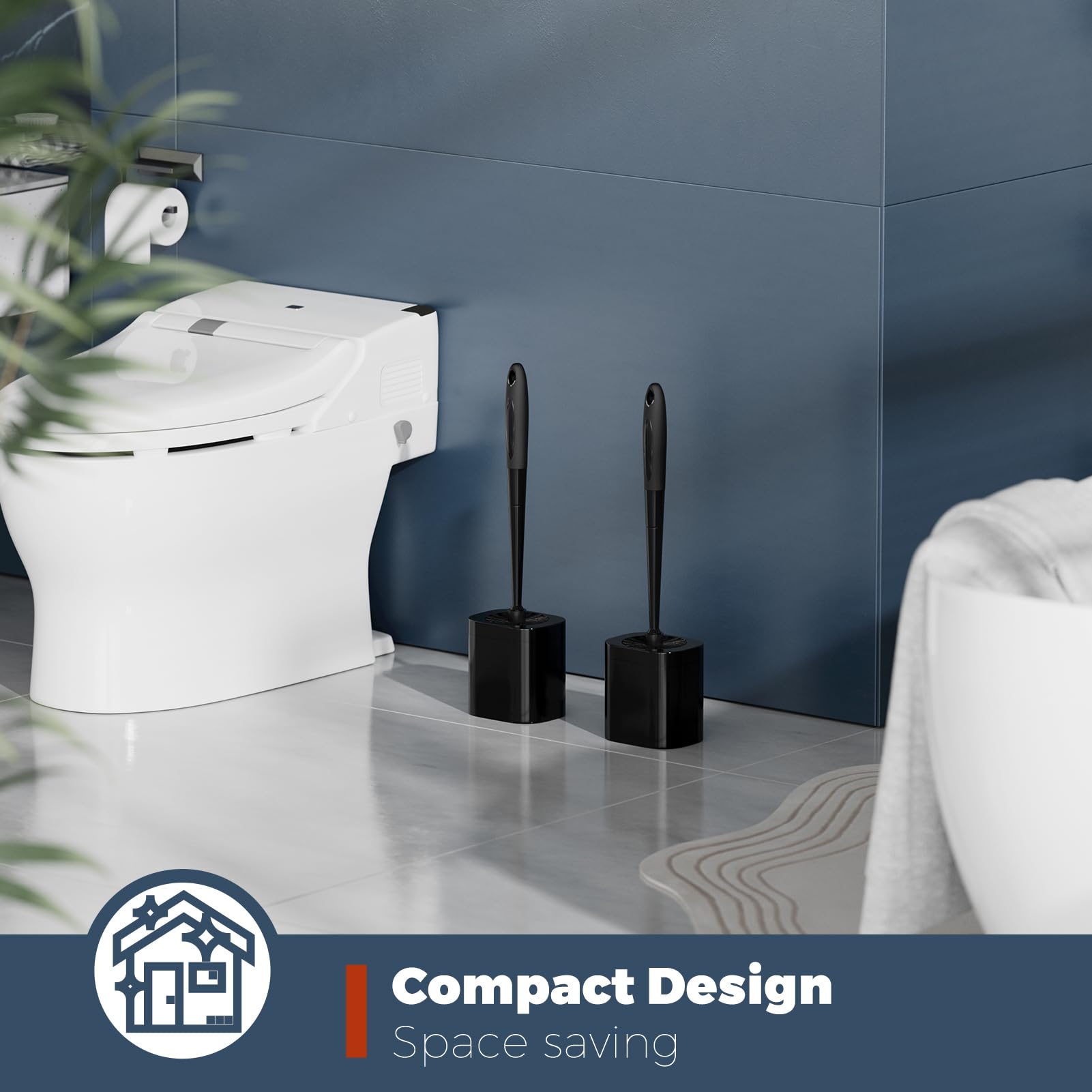 Toilet Brush and Holder Set (2 Count)