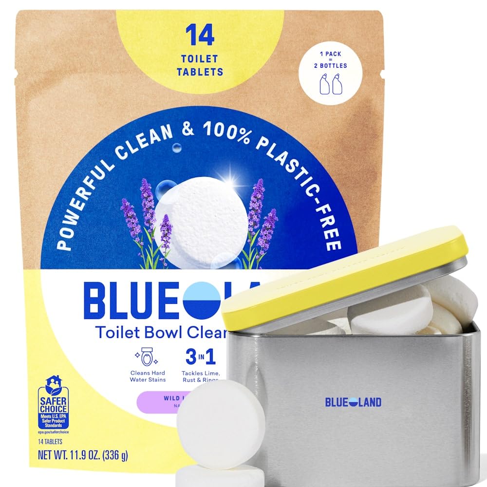 100% Plastic Free Toilet Bowl Cleaner Tablets Set (14 Count)